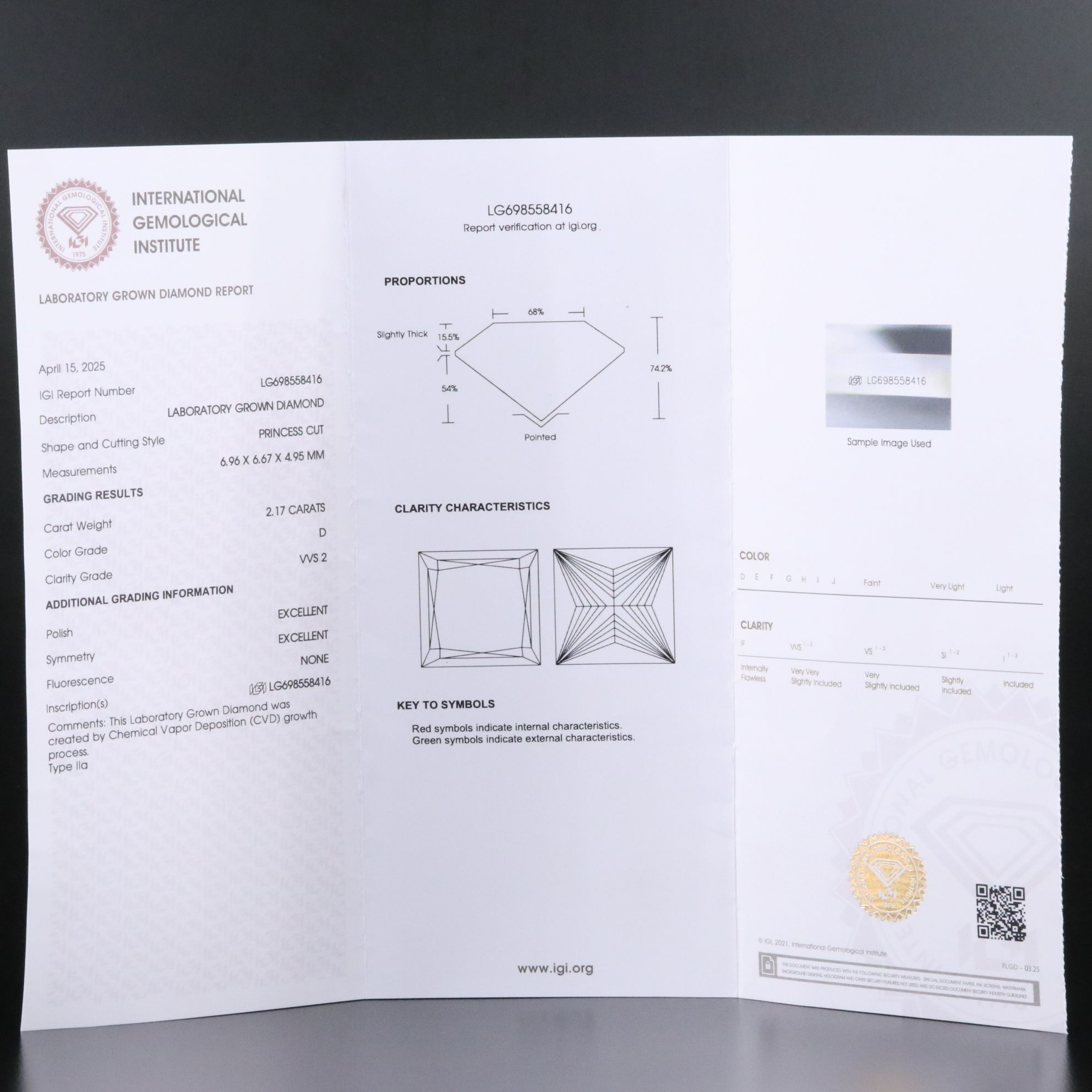 Platinum 4.32 CTW Lab Grown Diamond Stud Earrings with IGI Report