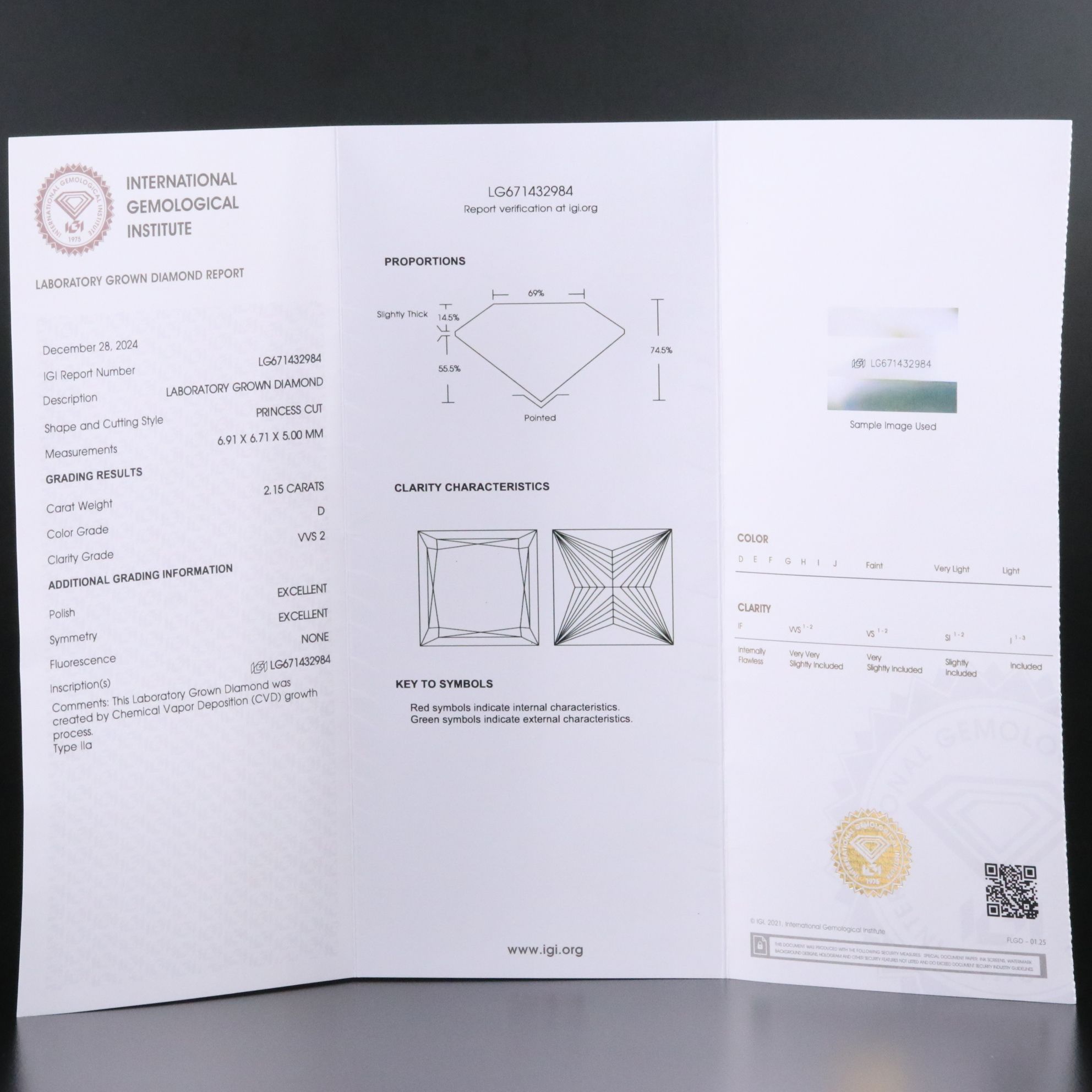 Platinum 4.32 CTW Lab Grown Diamond Stud Earrings with IGI Report