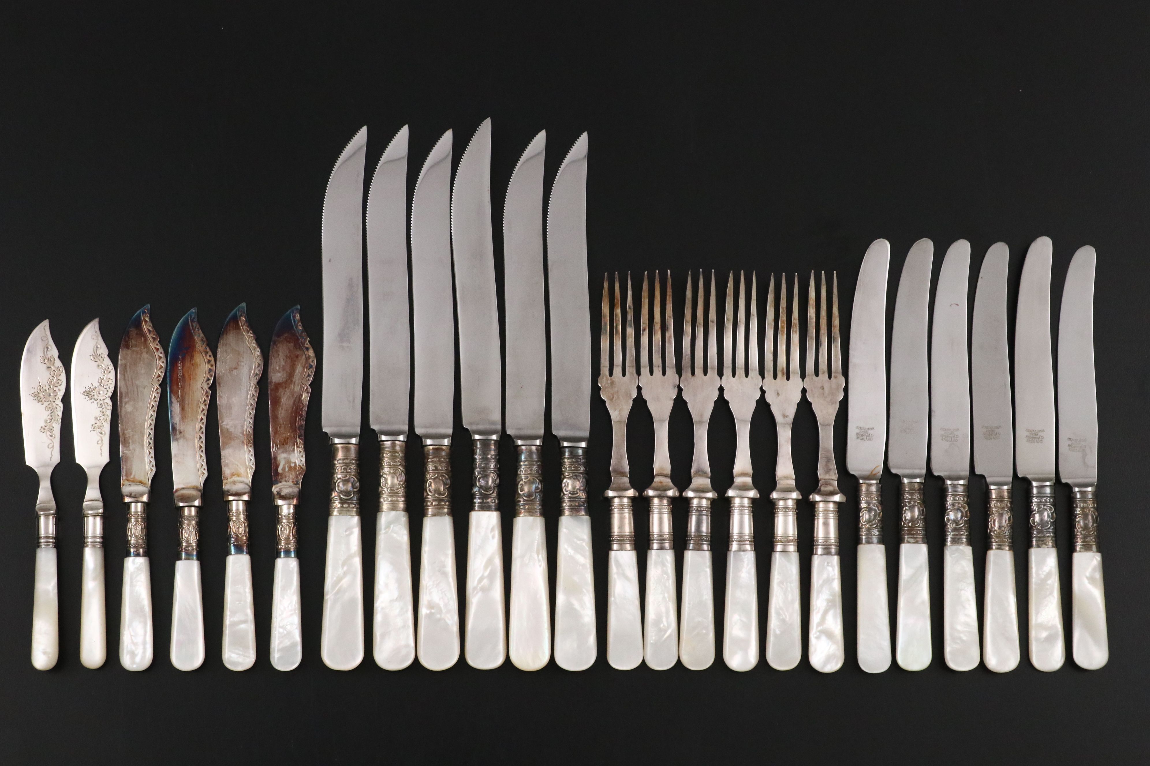 Towle and More Mother-of-Pearl Butter Spreaders, Knives, and Cocktail Forks