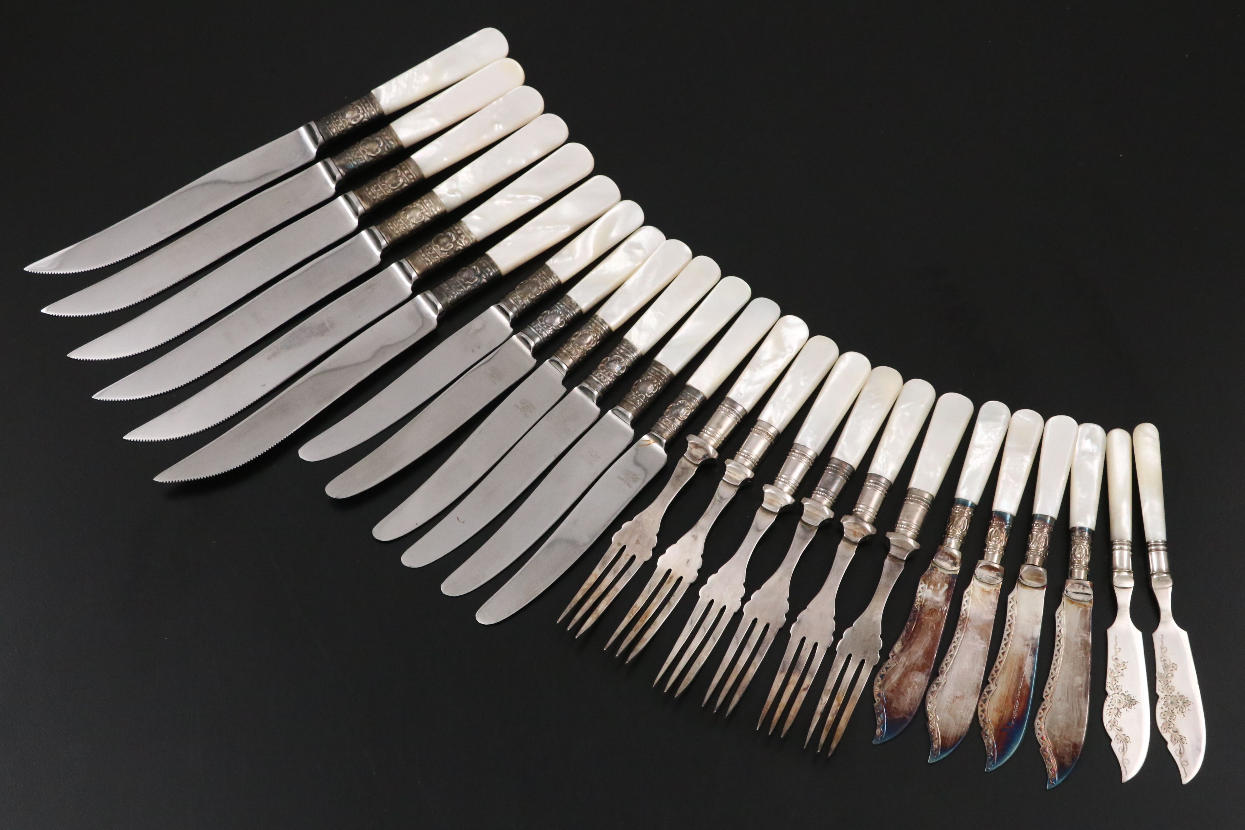 Towle and More Mother-of-Pearl Butter Spreaders, Knives, and Cocktail Forks