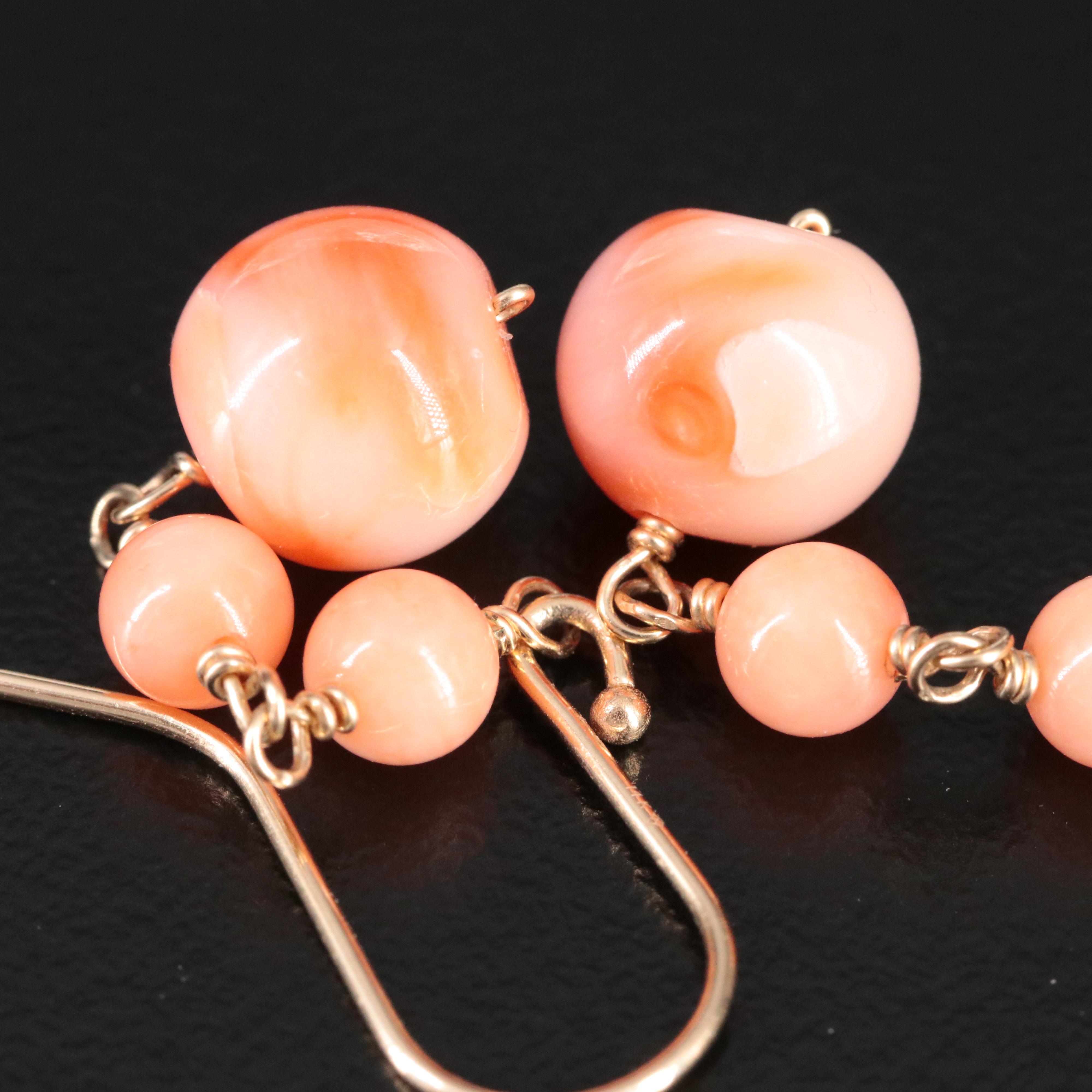 14K Coral Earrings