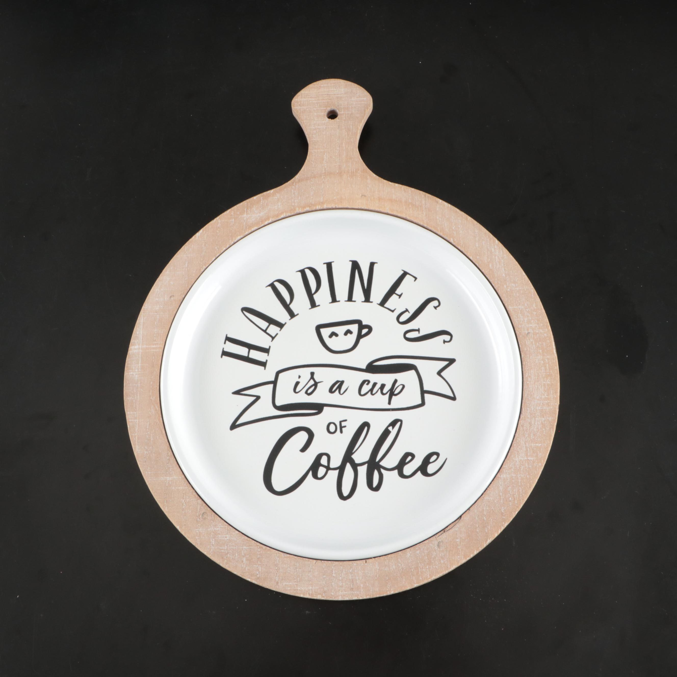 Rae Dunn Ceramic Cake Stand with Farmhouse Wall and Kitchen Décor