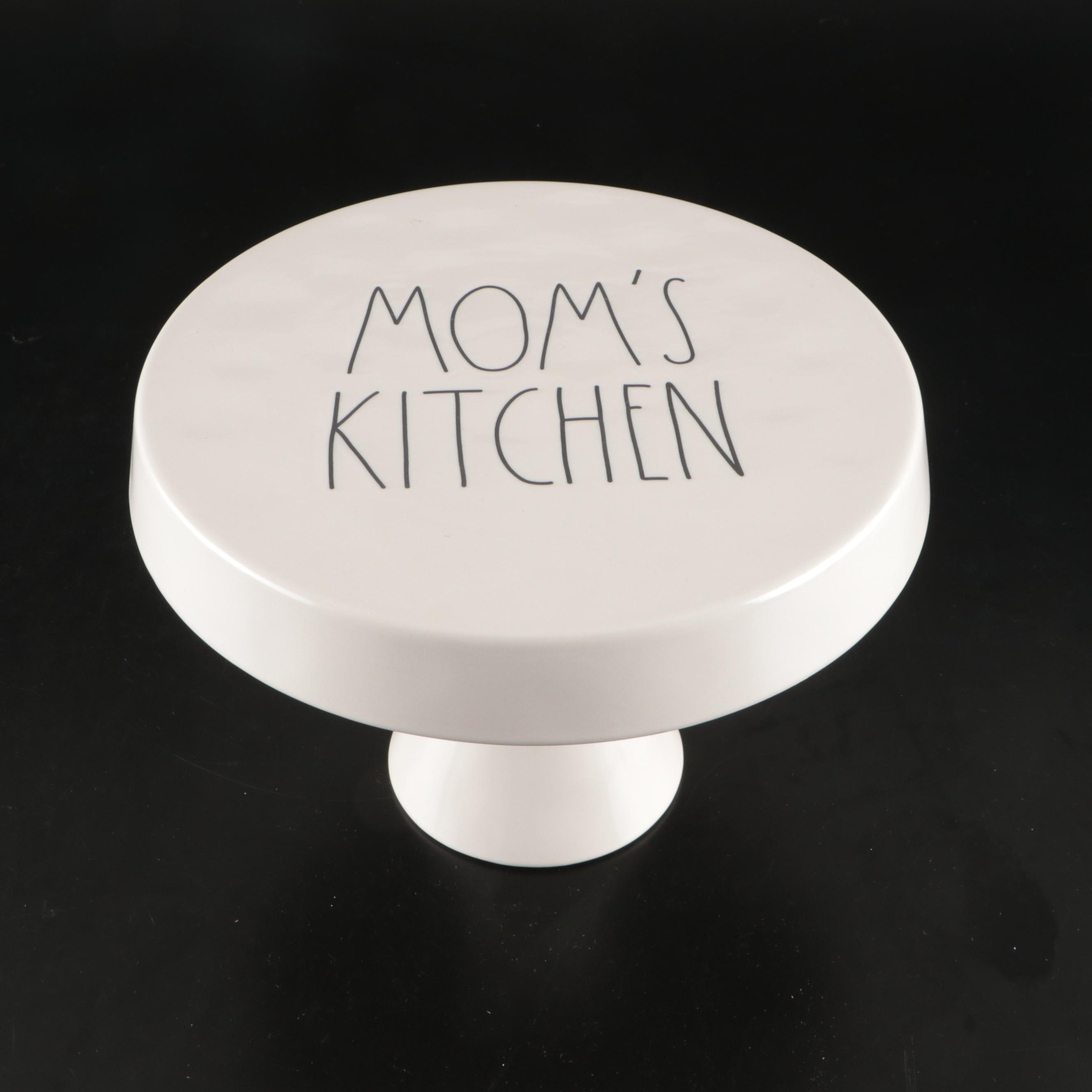 Rae Dunn Ceramic Cake Stand with Farmhouse Wall and Kitchen Décor