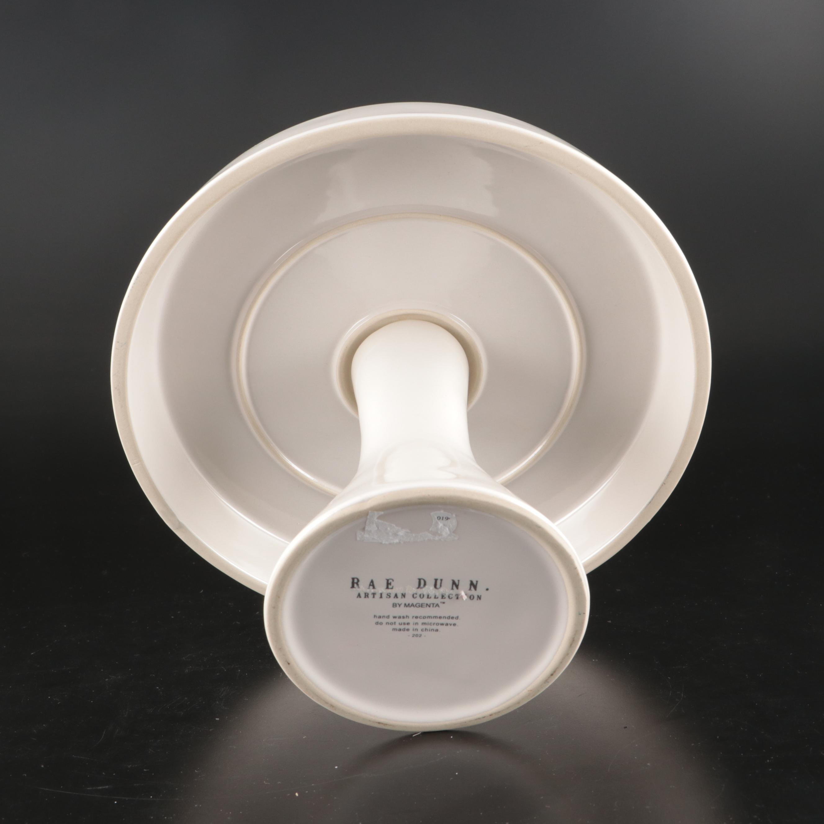 Rae Dunn Ceramic Cake Stand with Farmhouse Wall and Kitchen Décor