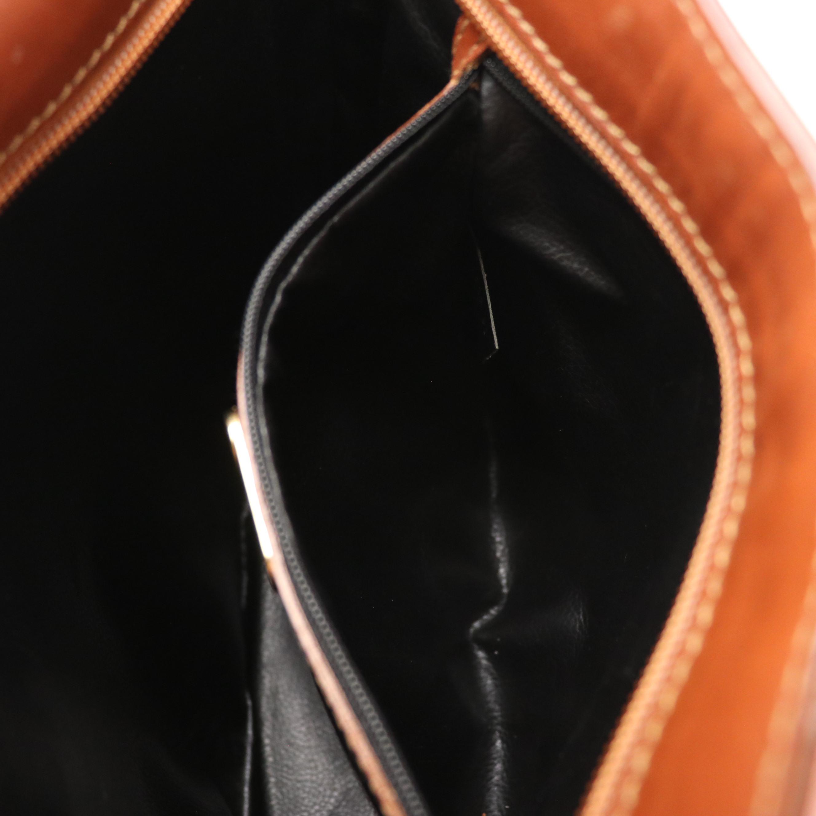 Fendi Crossbody Bag in Pequin Striped Canvas and Brown Leather Trim