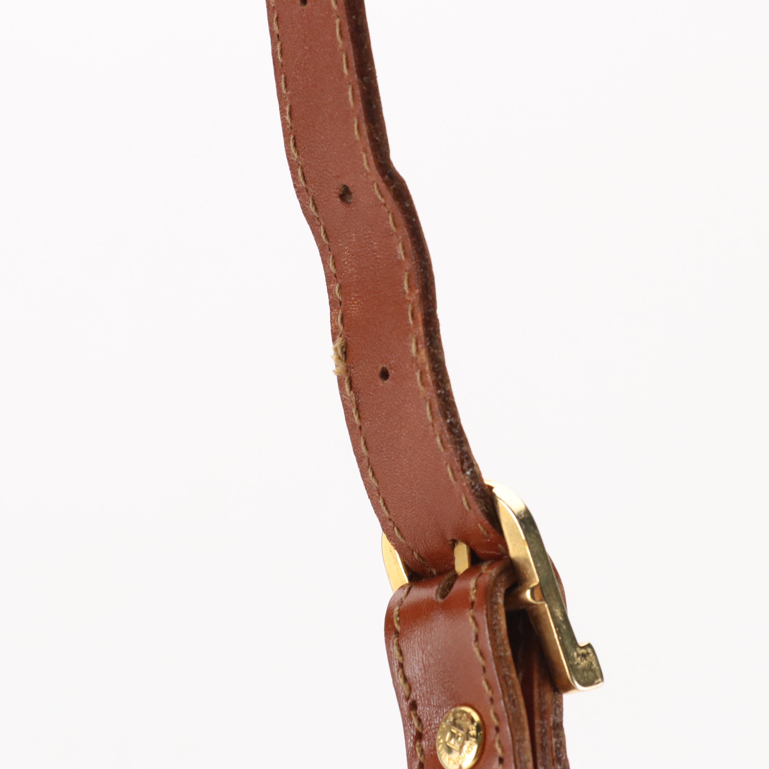 Fendi Crossbody Bag in Pequin Striped Canvas and Brown Leather Trim