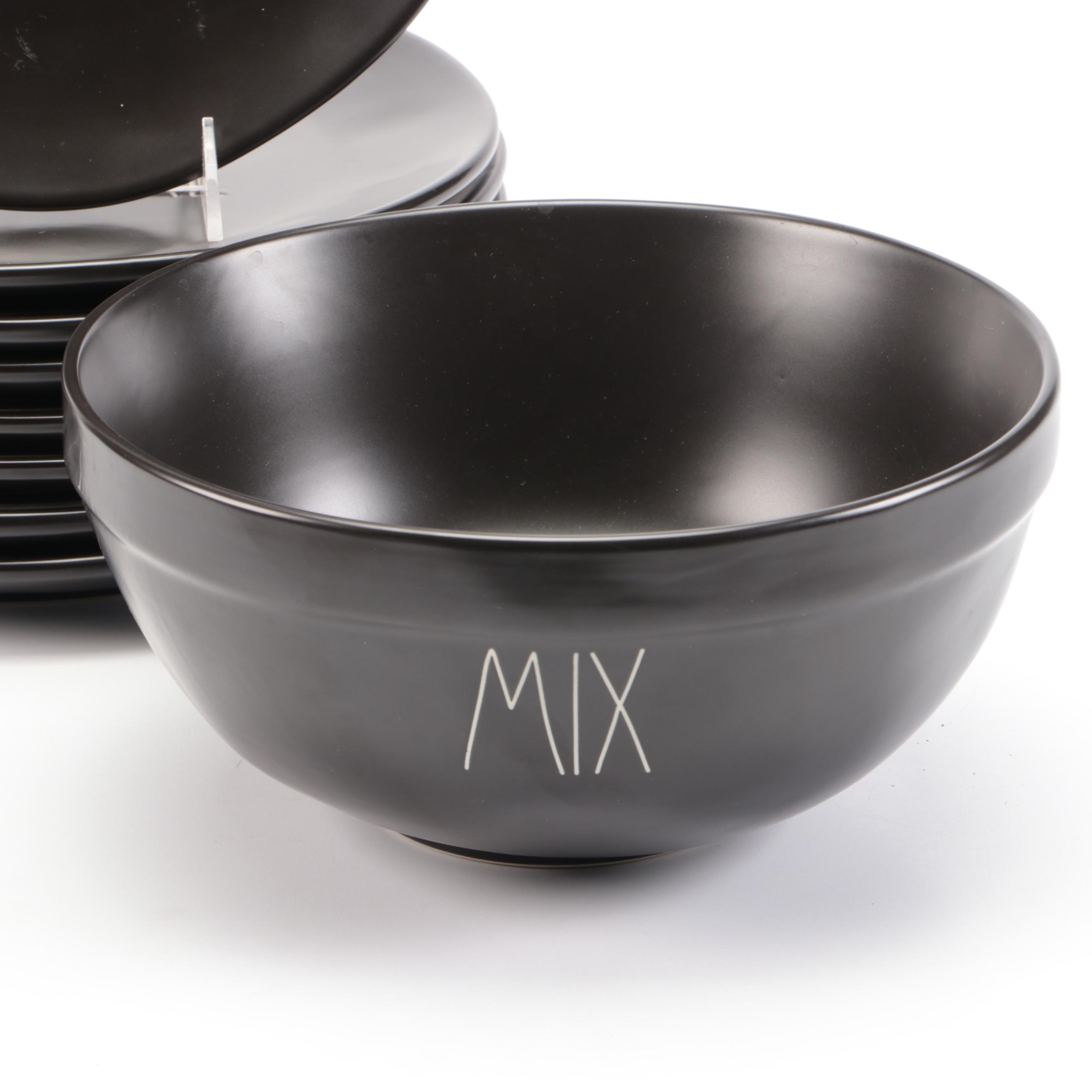 Rae Dunn Plates with Serving Bowl