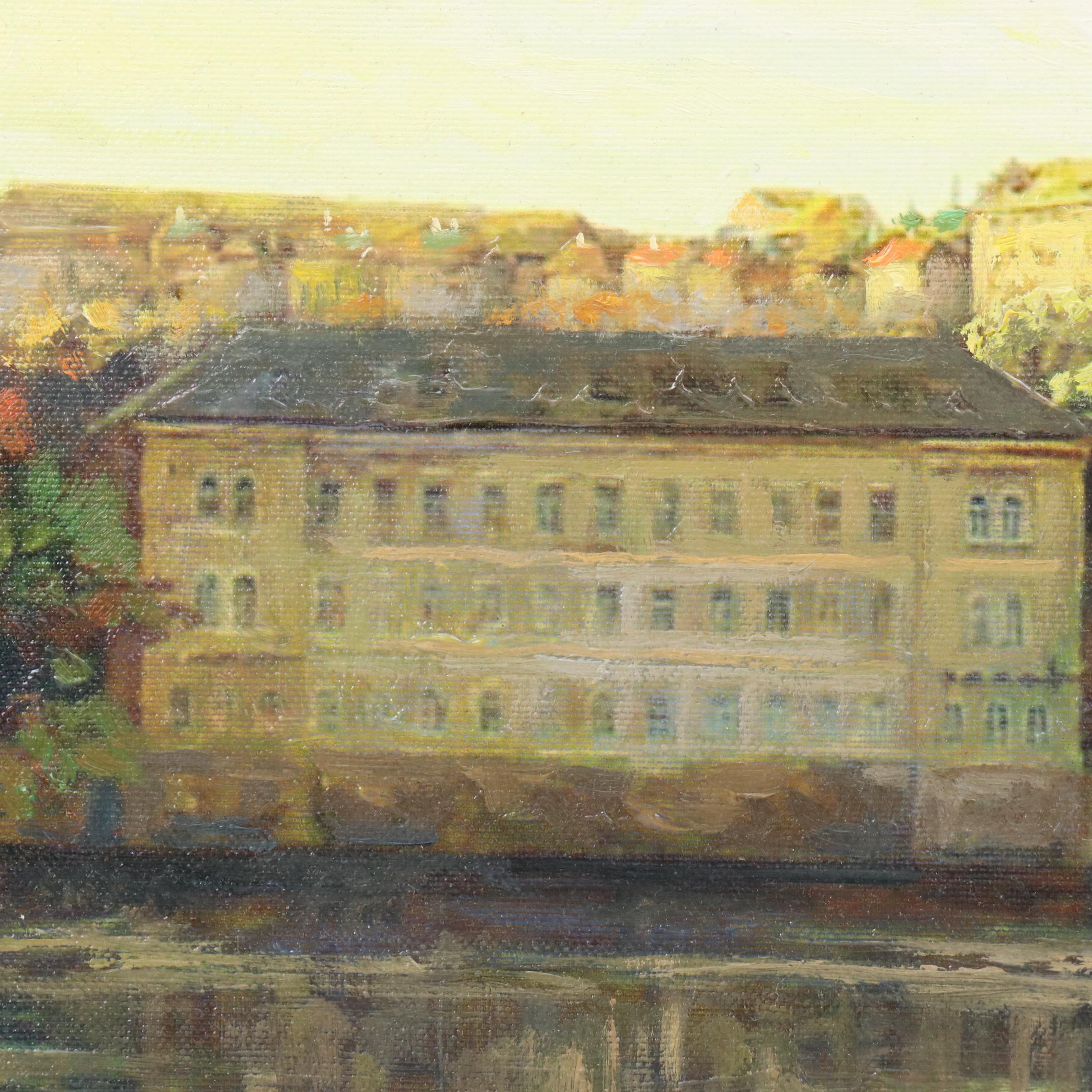 Hand-Embellished Giclée of Charles Bridge in Prague, Czech Republic