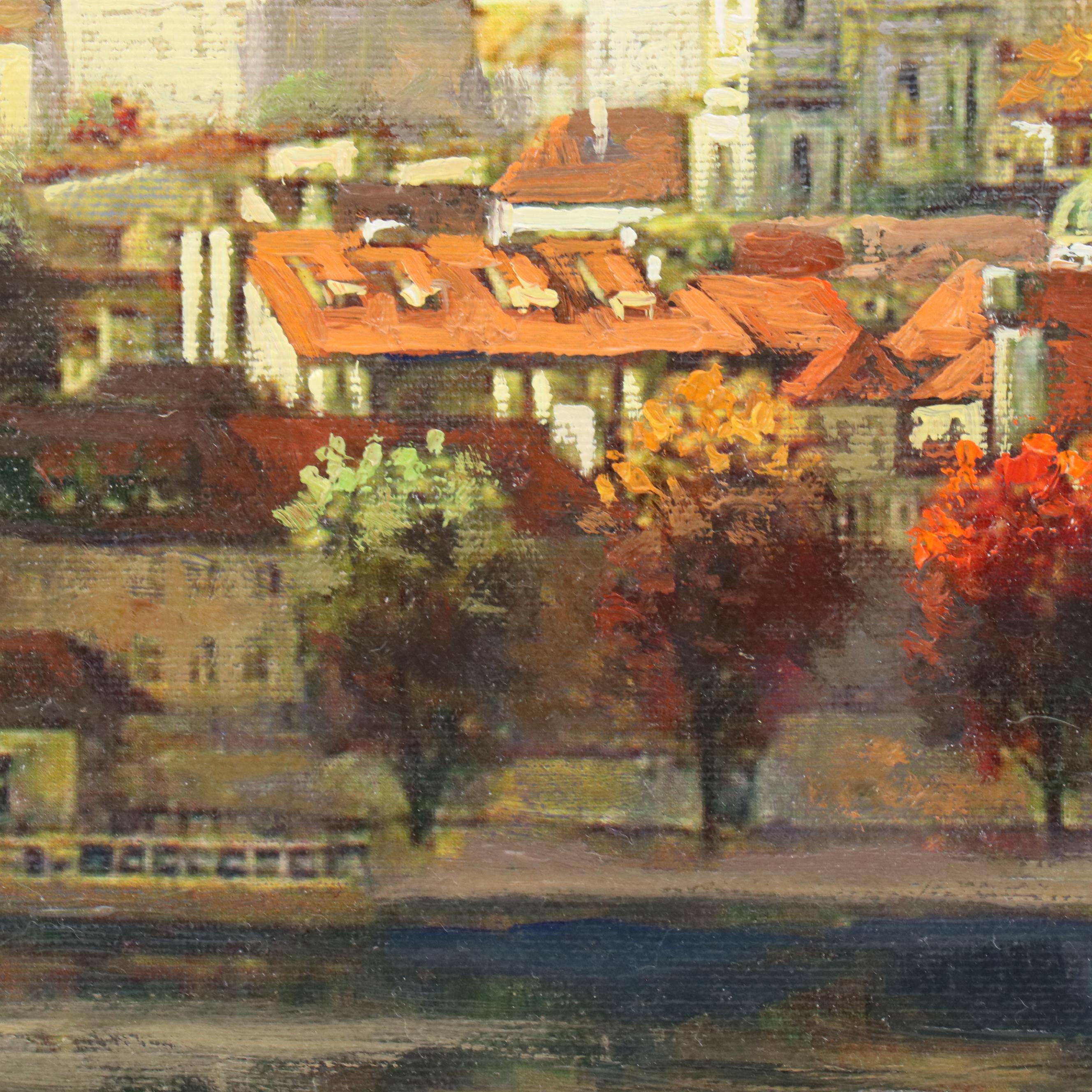 Hand-Embellished Giclée of Charles Bridge in Prague, Czech Republic