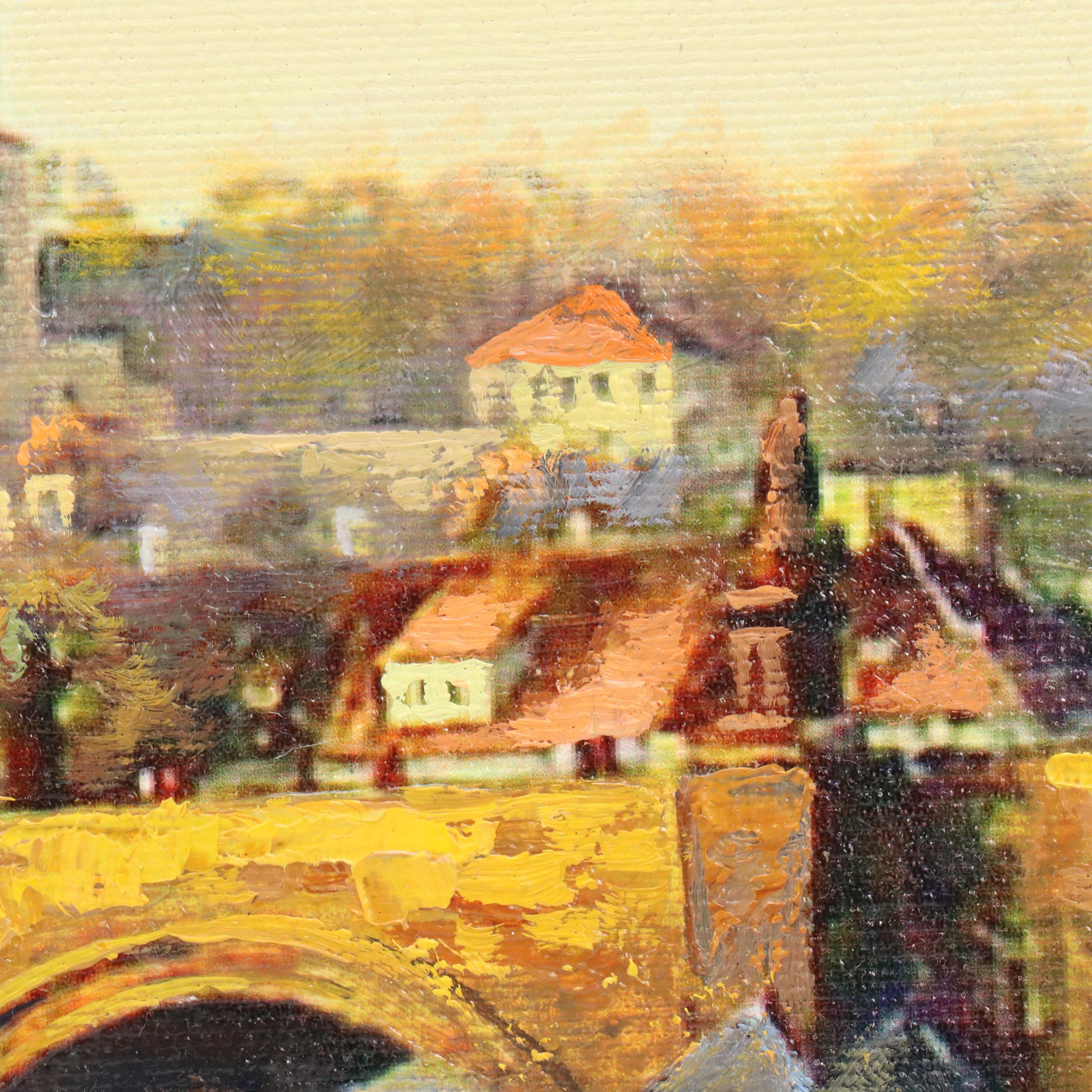 Hand-Embellished Giclée of Charles Bridge in Prague, Czech Republic