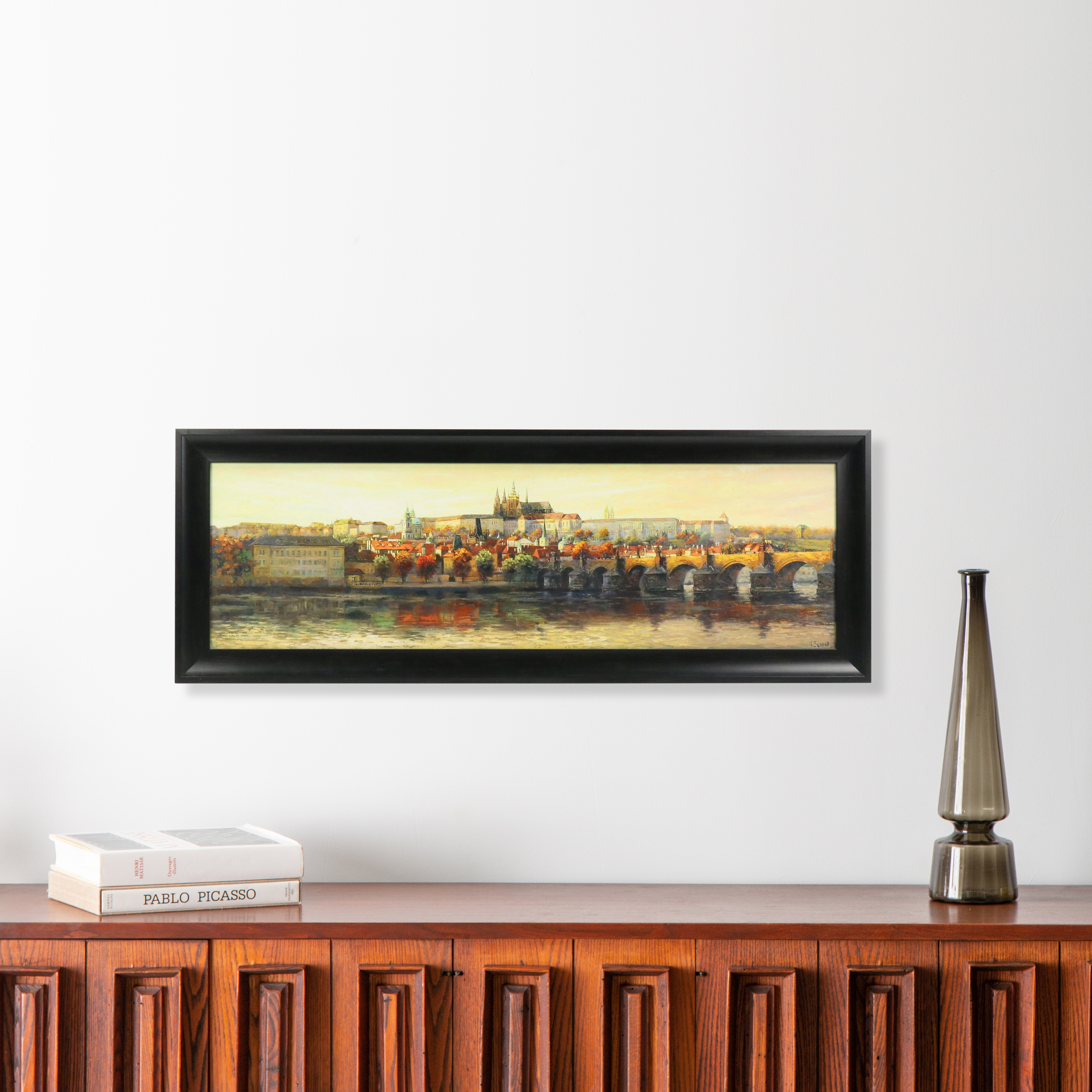 Hand-Embellished Giclée of Charles Bridge in Prague, Czech Republic