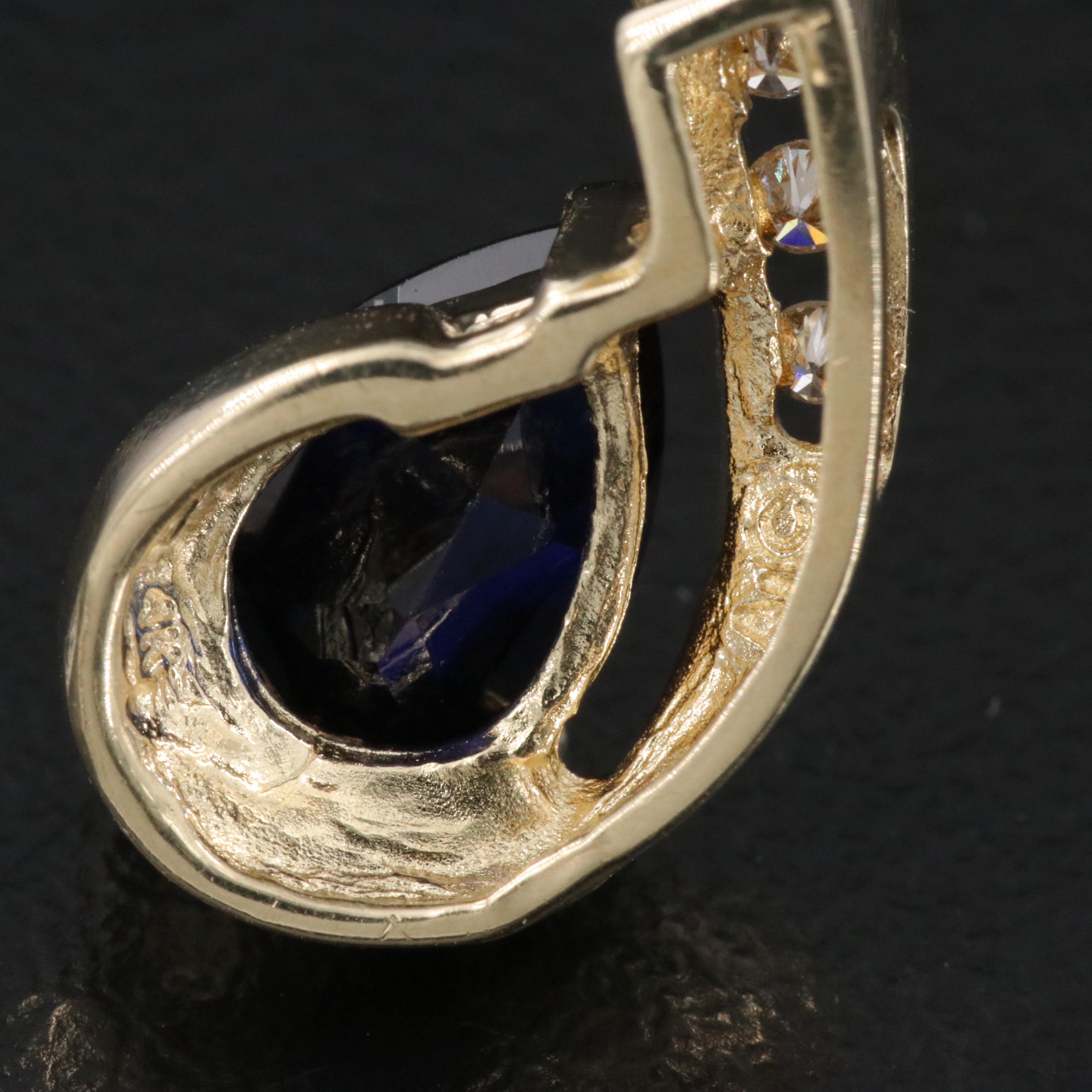 14K Sapphire and Diamond Pendant