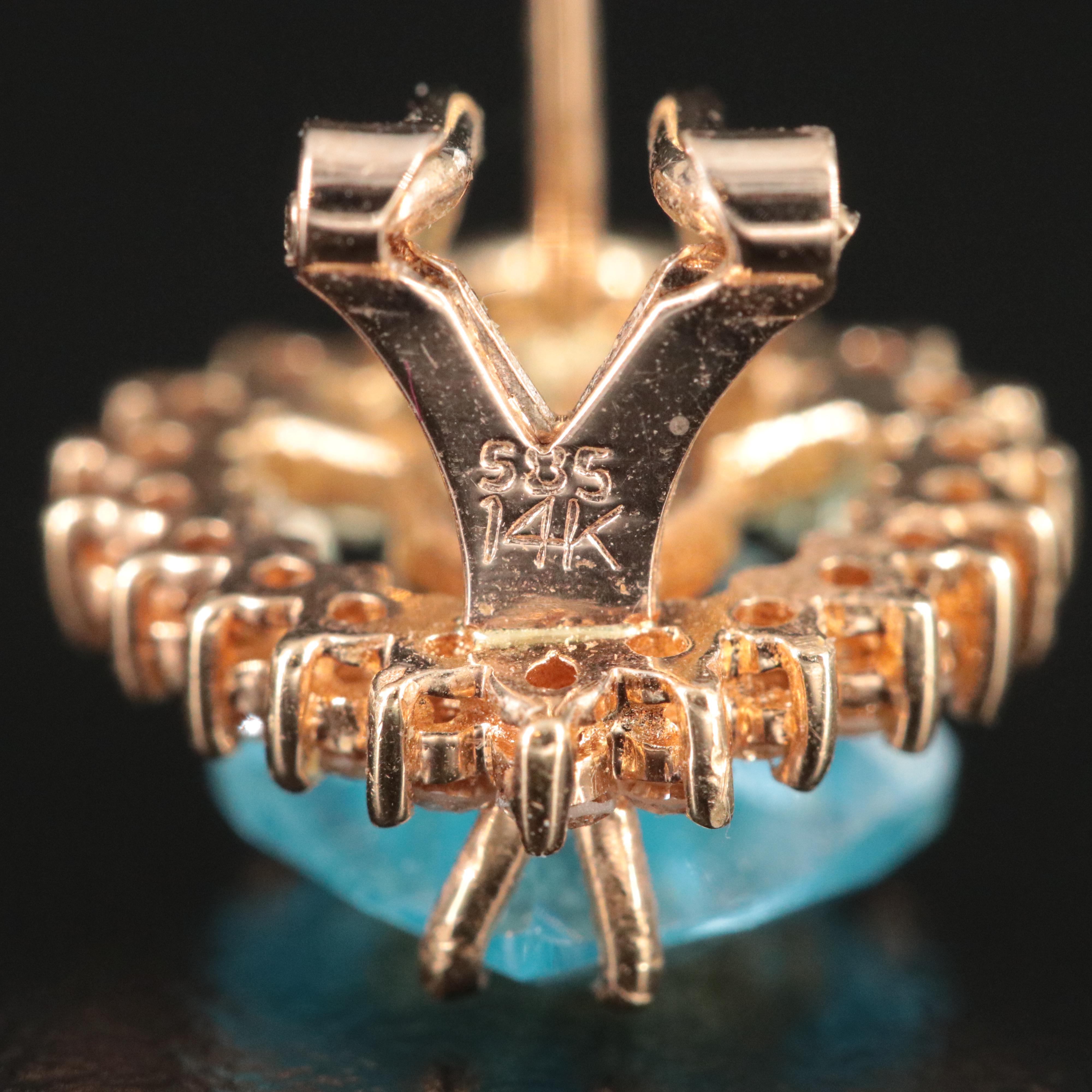 14K Topaz and Diamond Earrings