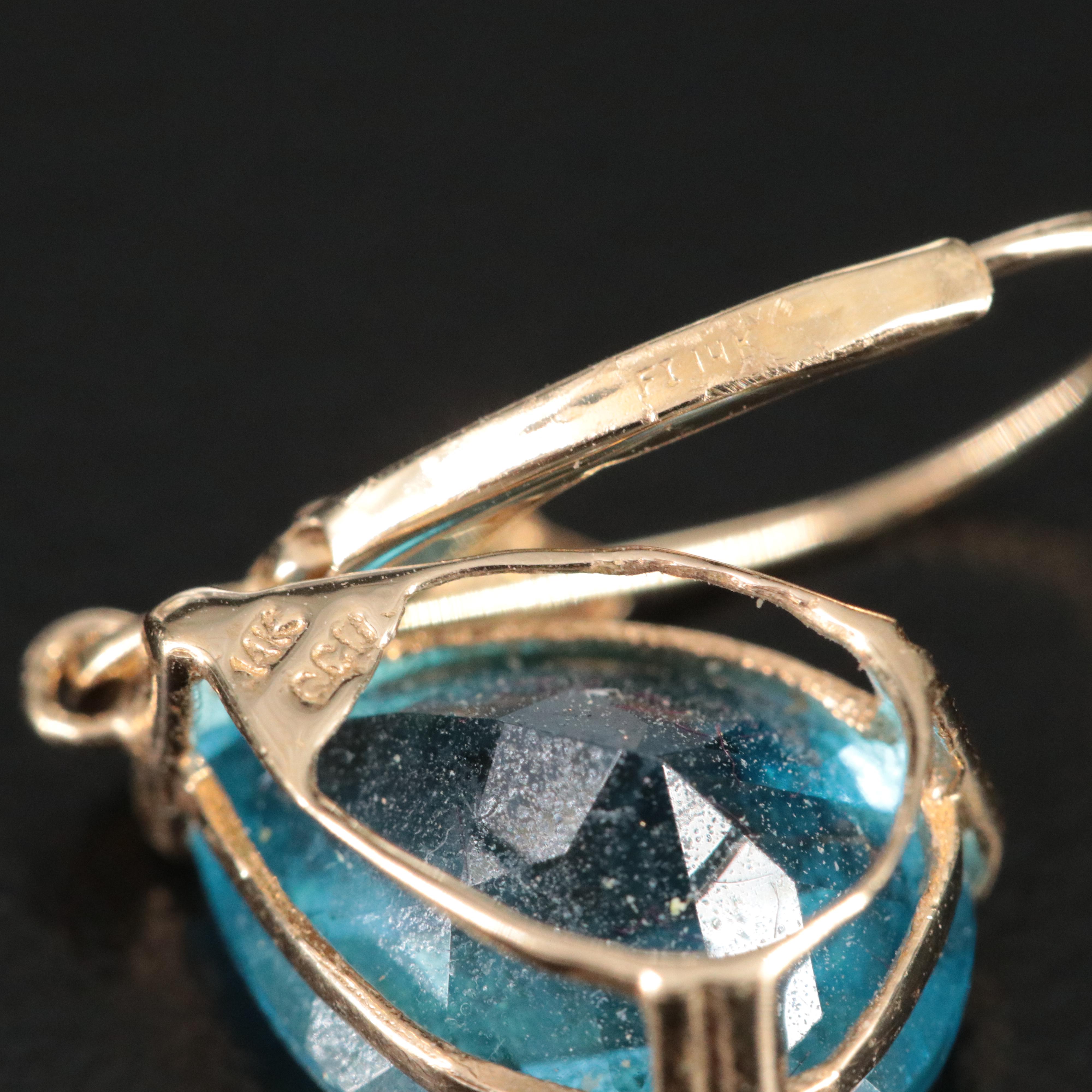 14K Topaz and Diamond Earrings