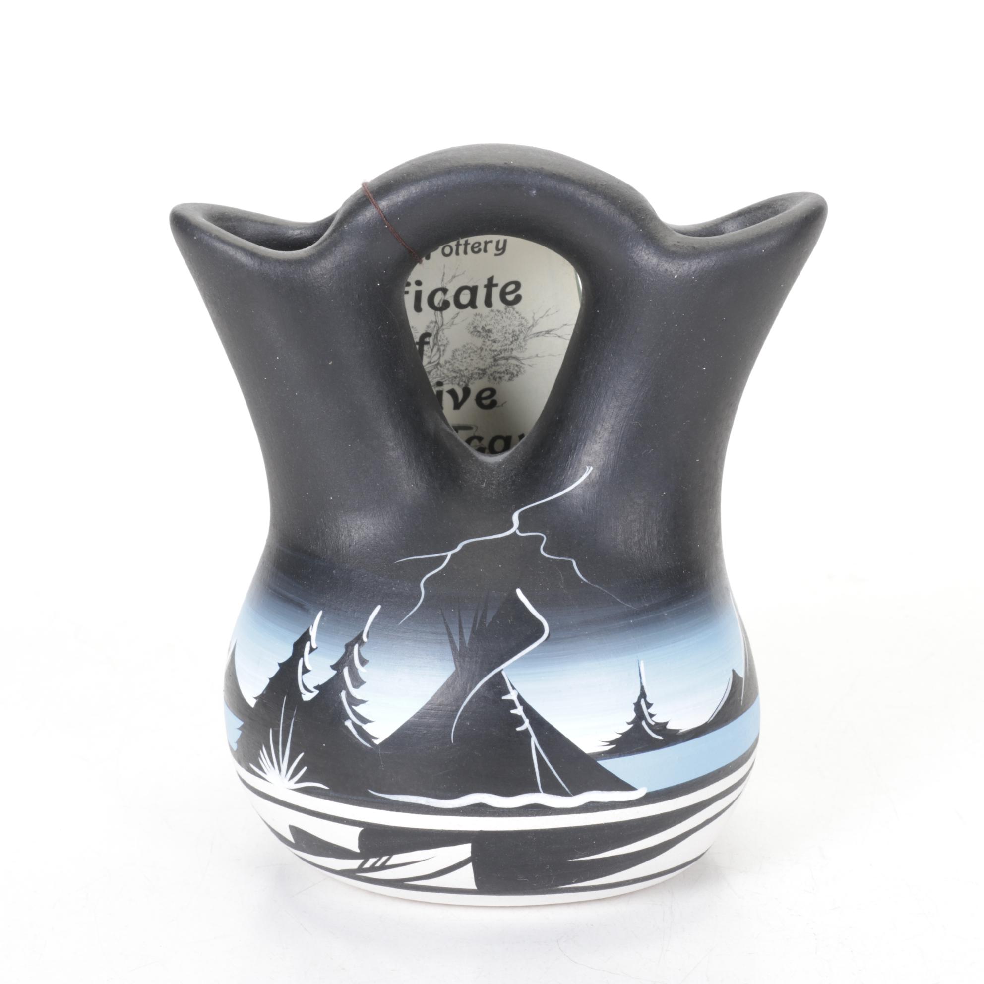 Elsie Lameman Navajo Dine Cedar Mesa Pottery Wedding Vase