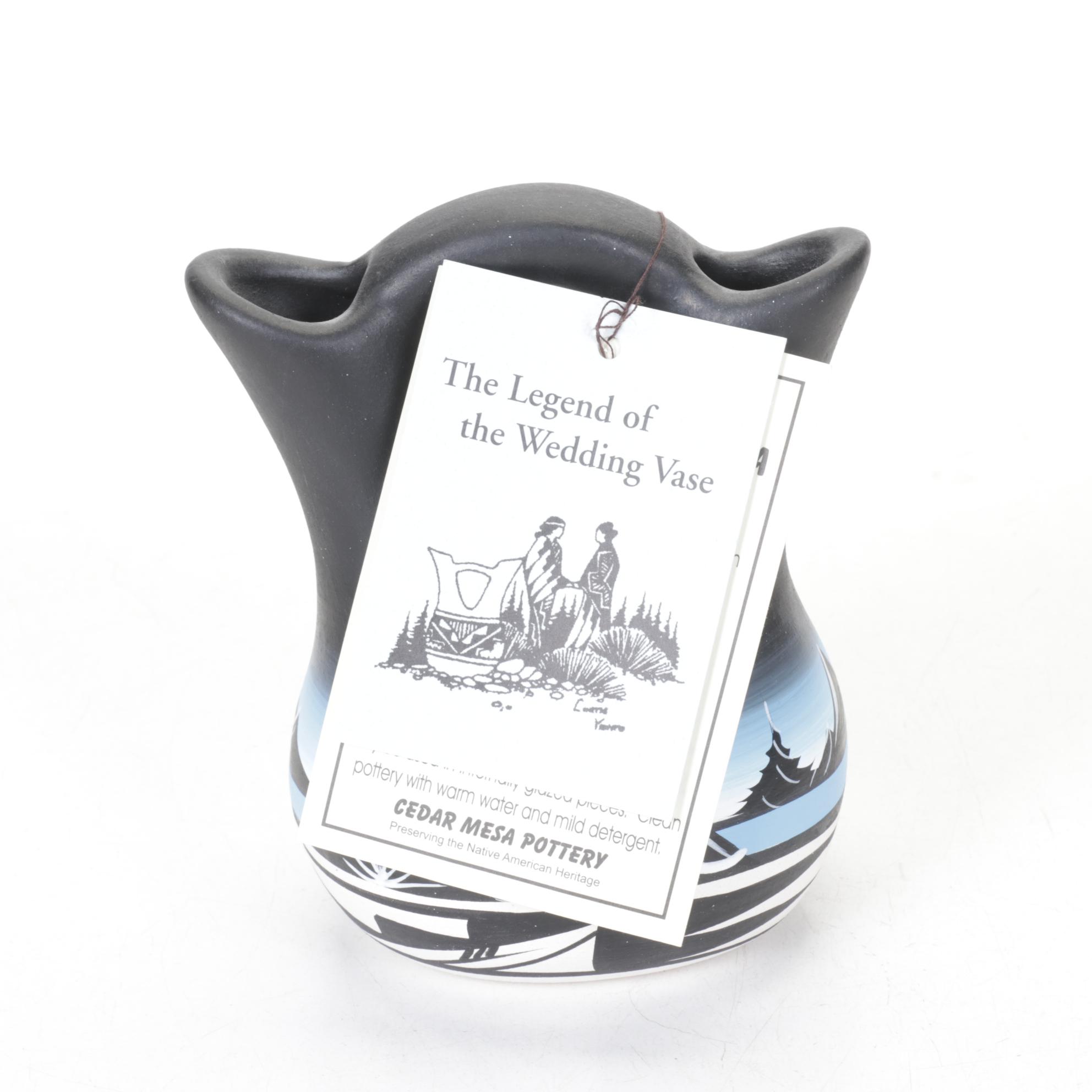 Elsie Lameman Navajo Dine Cedar Mesa Pottery Wedding Vase