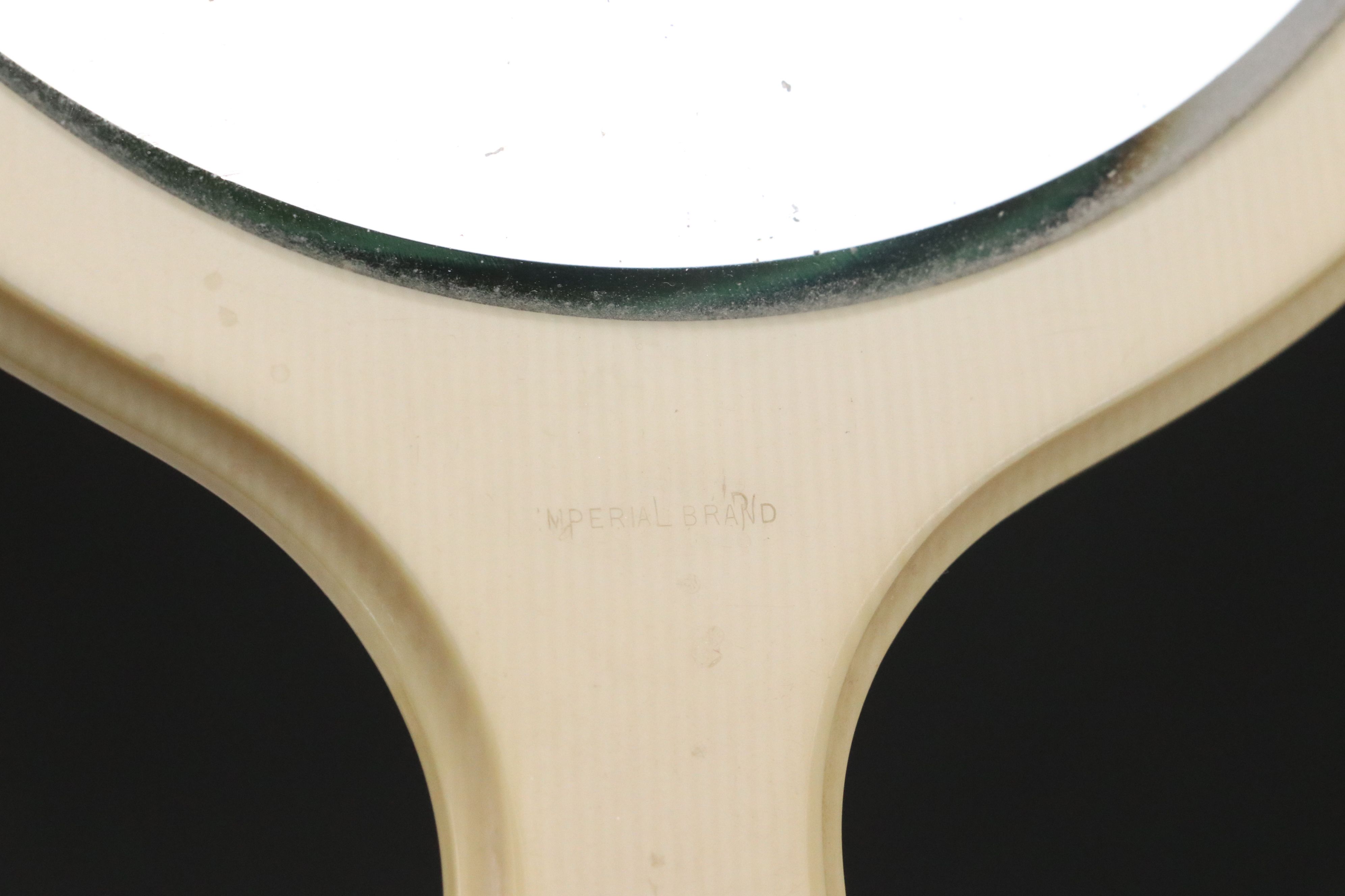 French Ivory Vanity Set with Nail Tools, Boxes and Hand Held Mirror