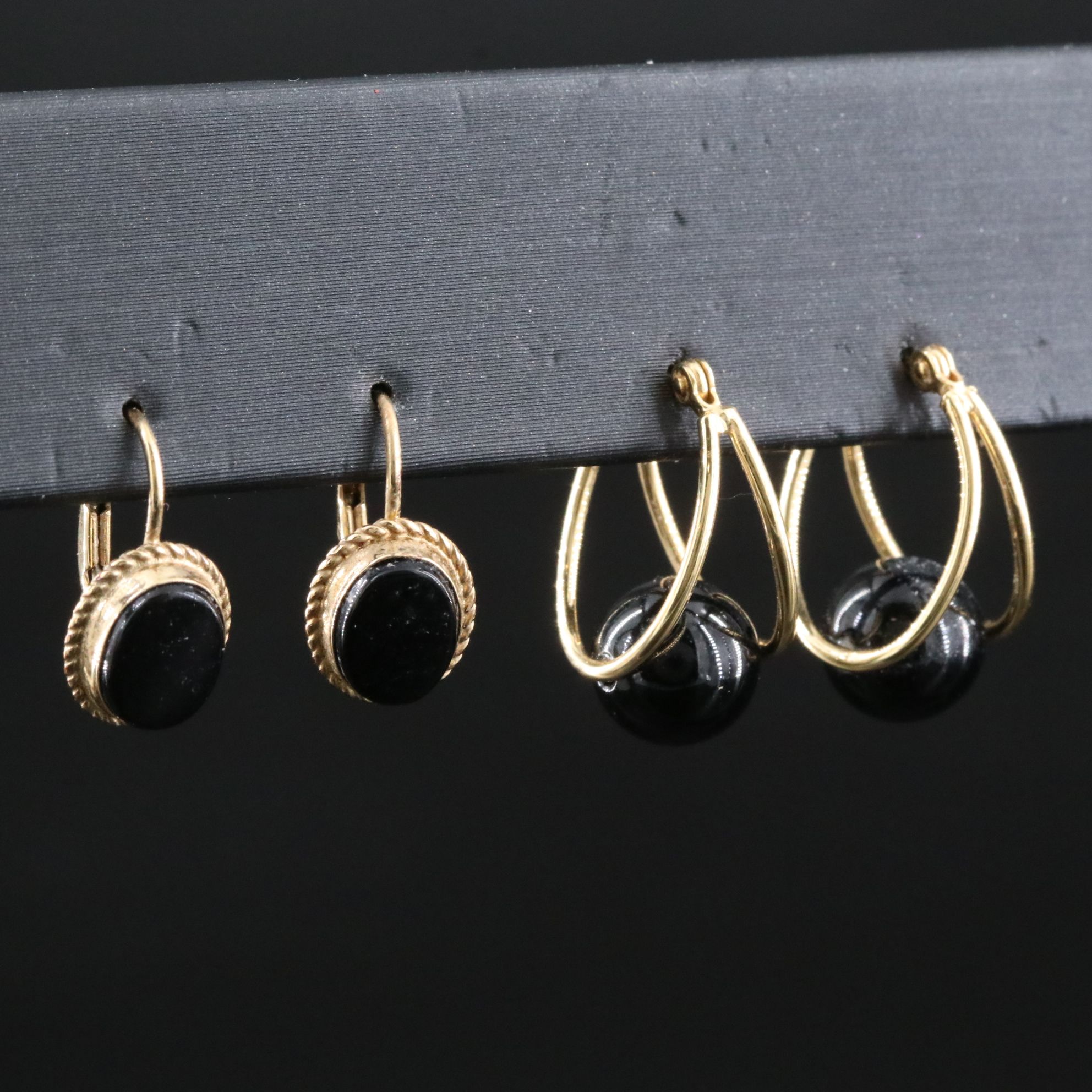 14K Black Onyx Earrings