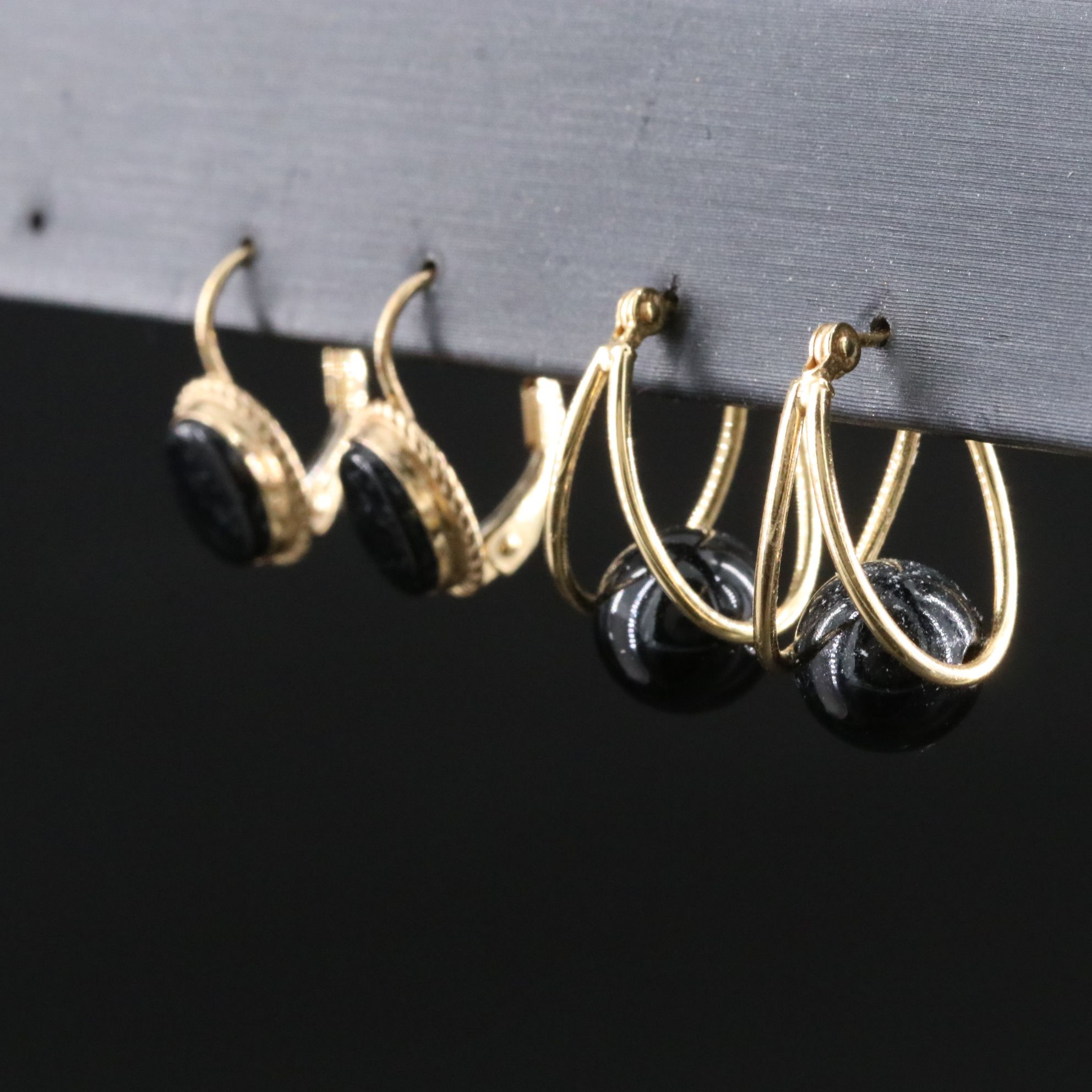 14K Black Onyx Earrings