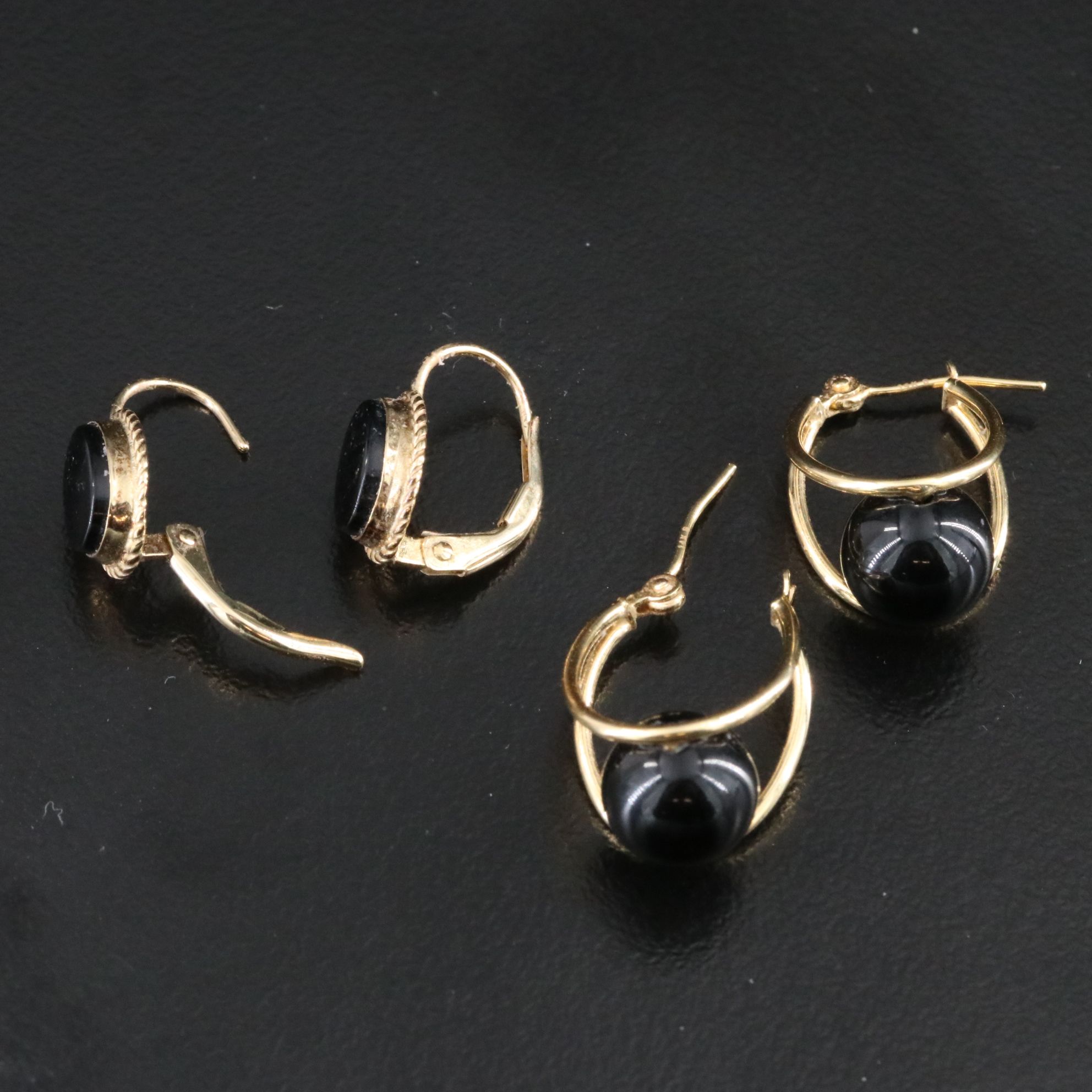 14K Black Onyx Earrings