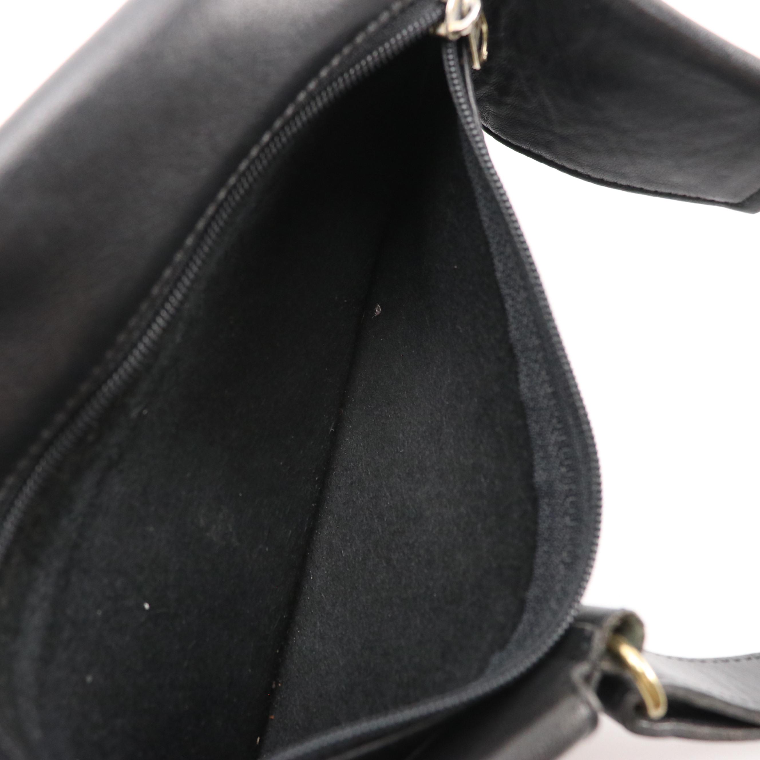 Coach Vintage Black Leather Waist Bag, 1990s