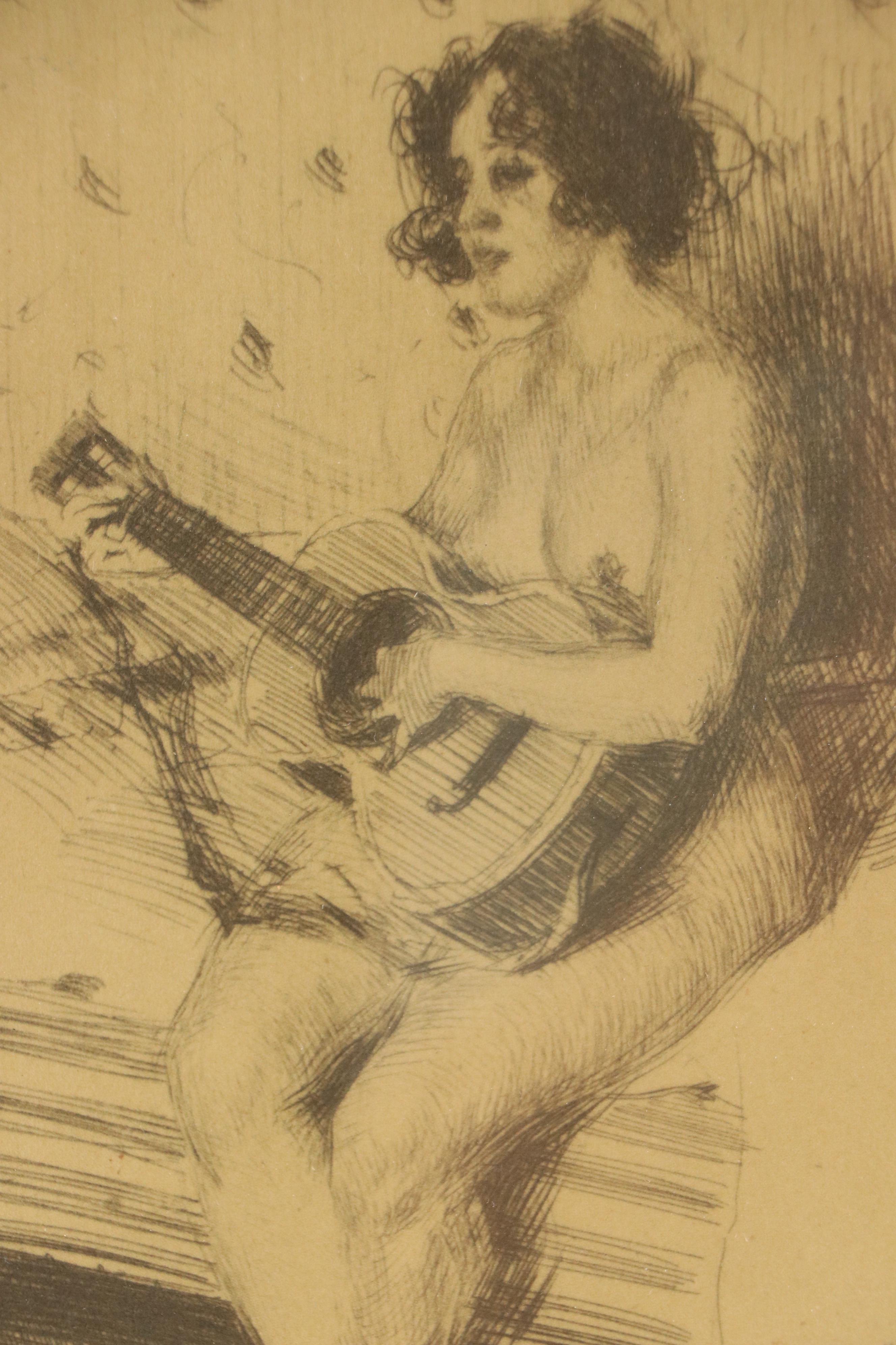 "The Guitar Player" After Anders Zorn