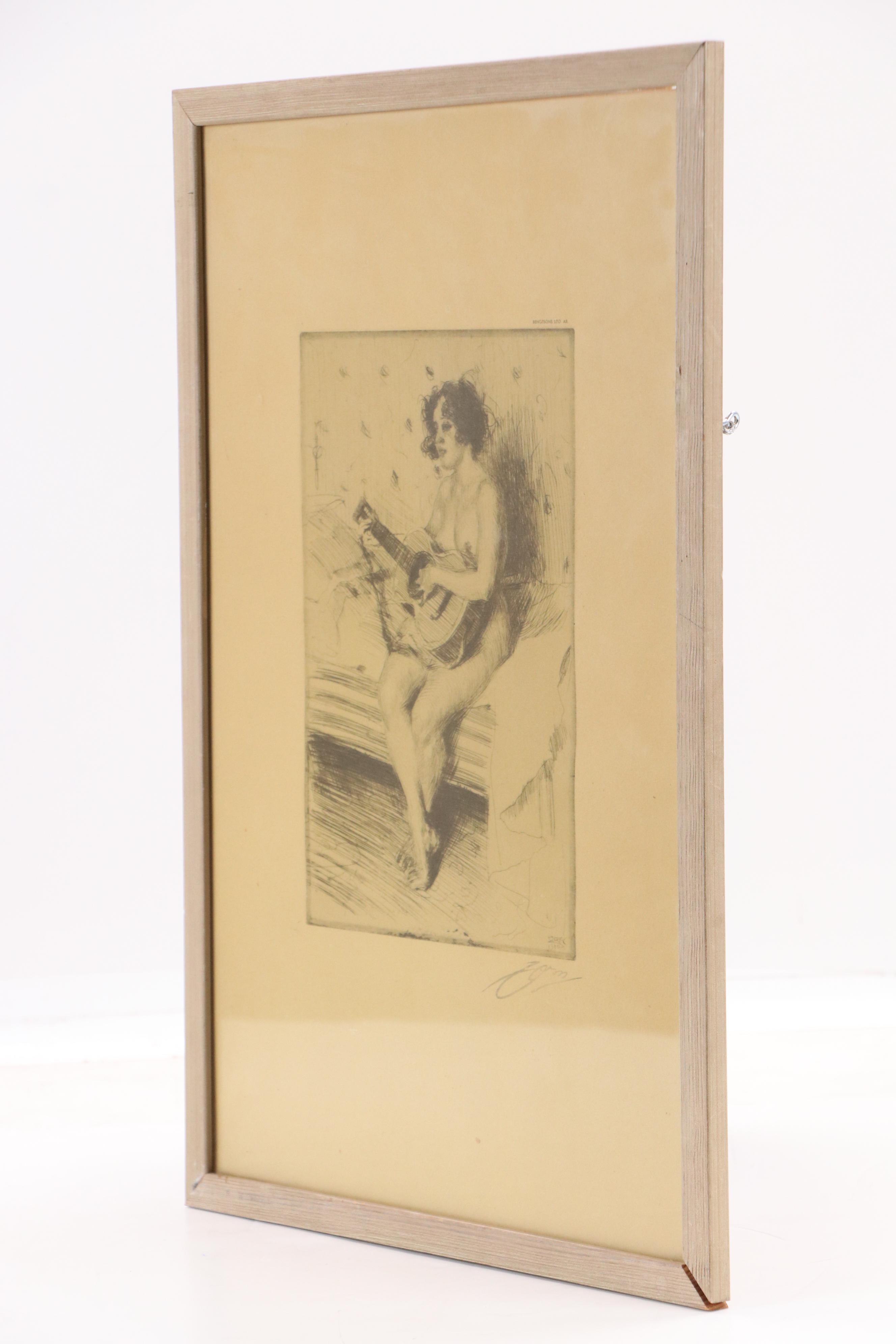 "The Guitar Player" After Anders Zorn