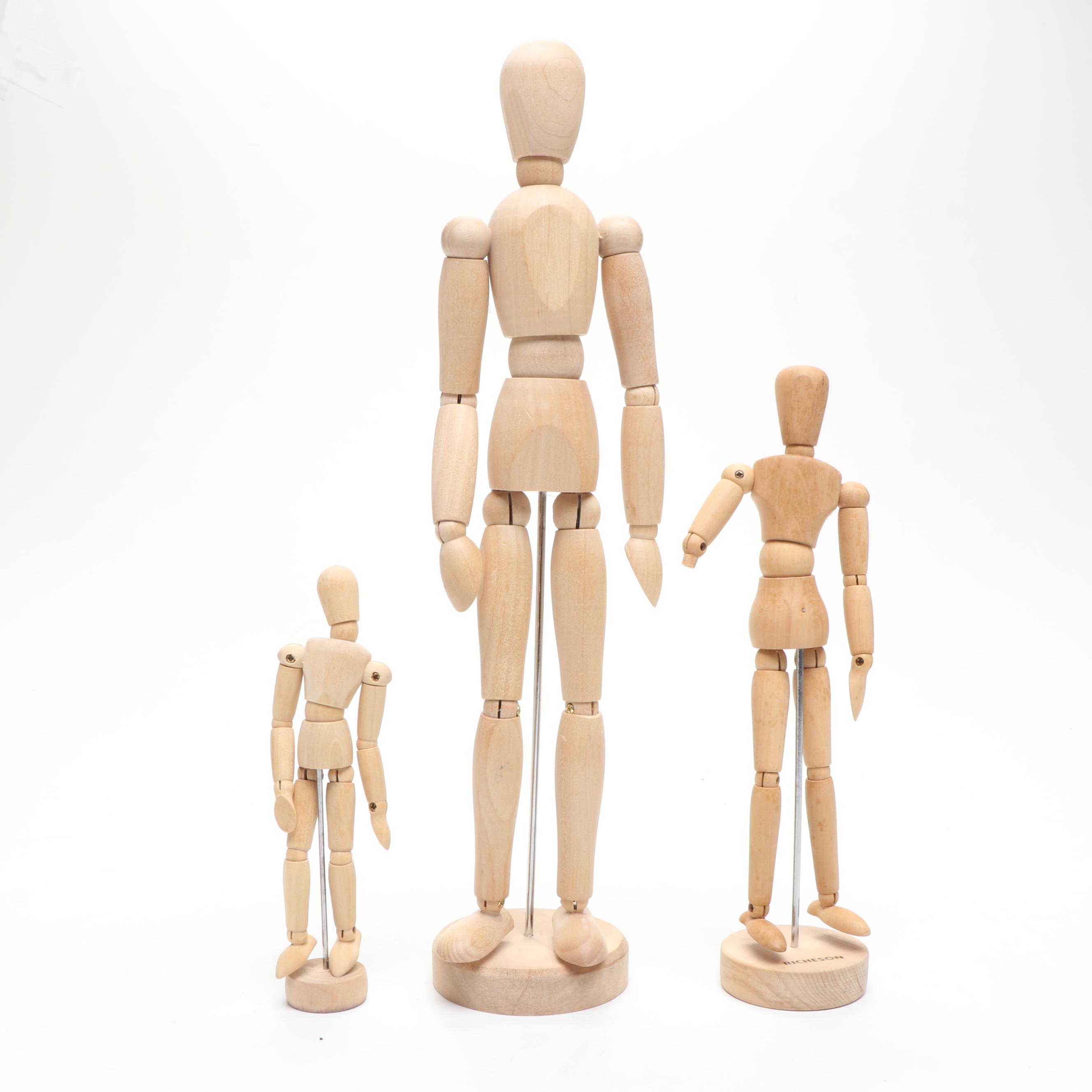 Posable Wood Mannequins and Hand for Life Drawing