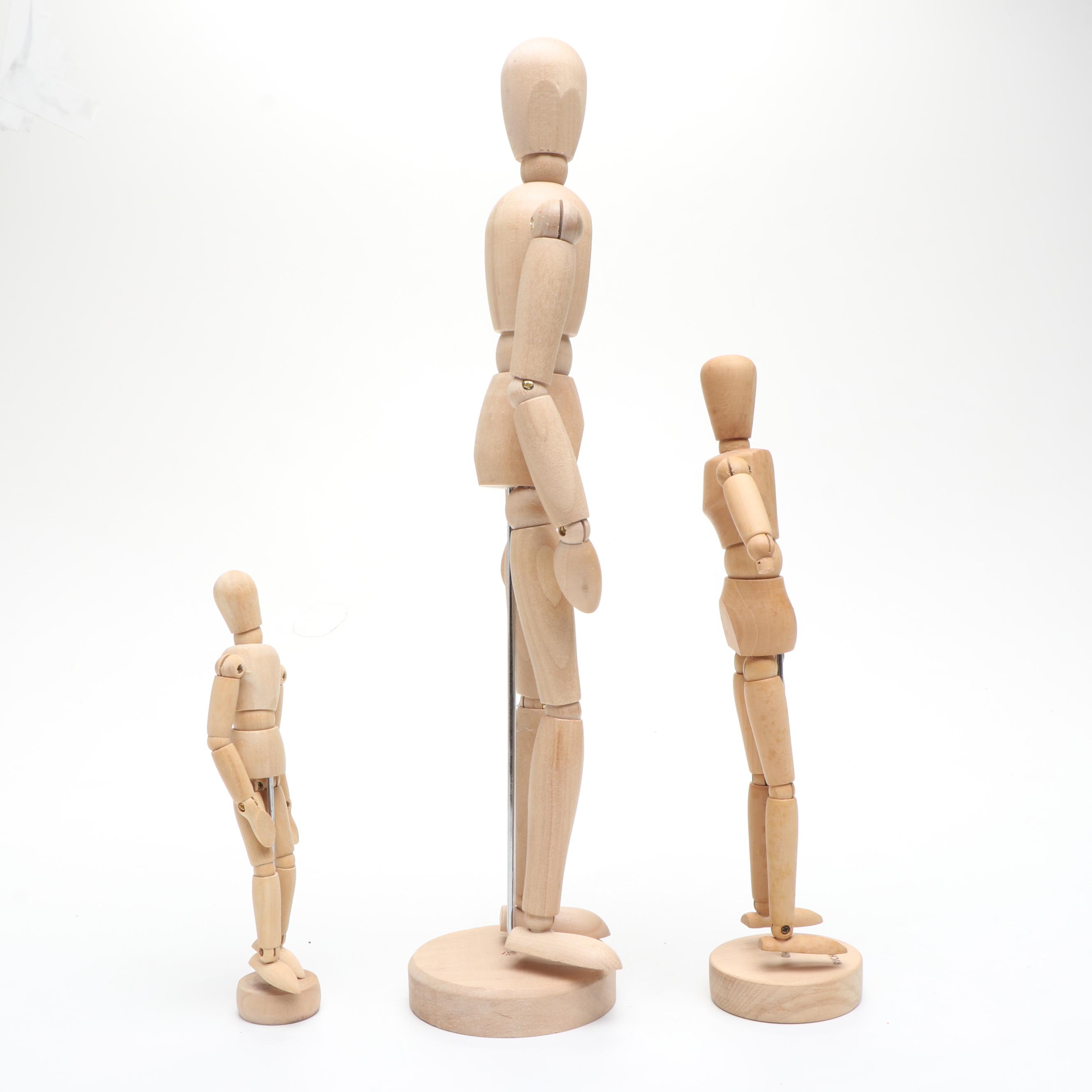 Posable Wood Mannequins and Hand for Life Drawing