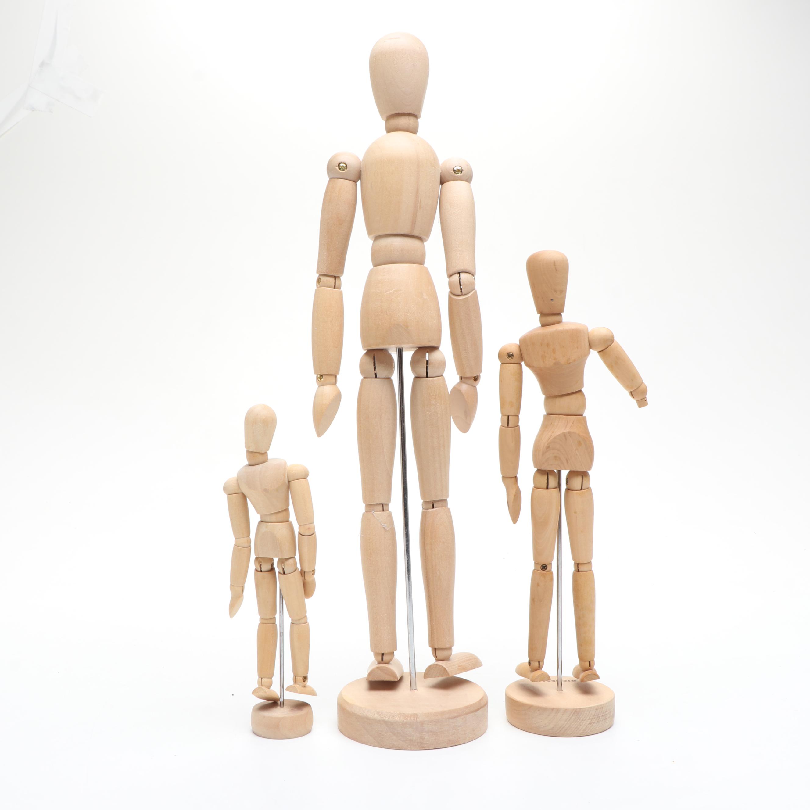 Posable Wood Mannequins and Hand for Life Drawing