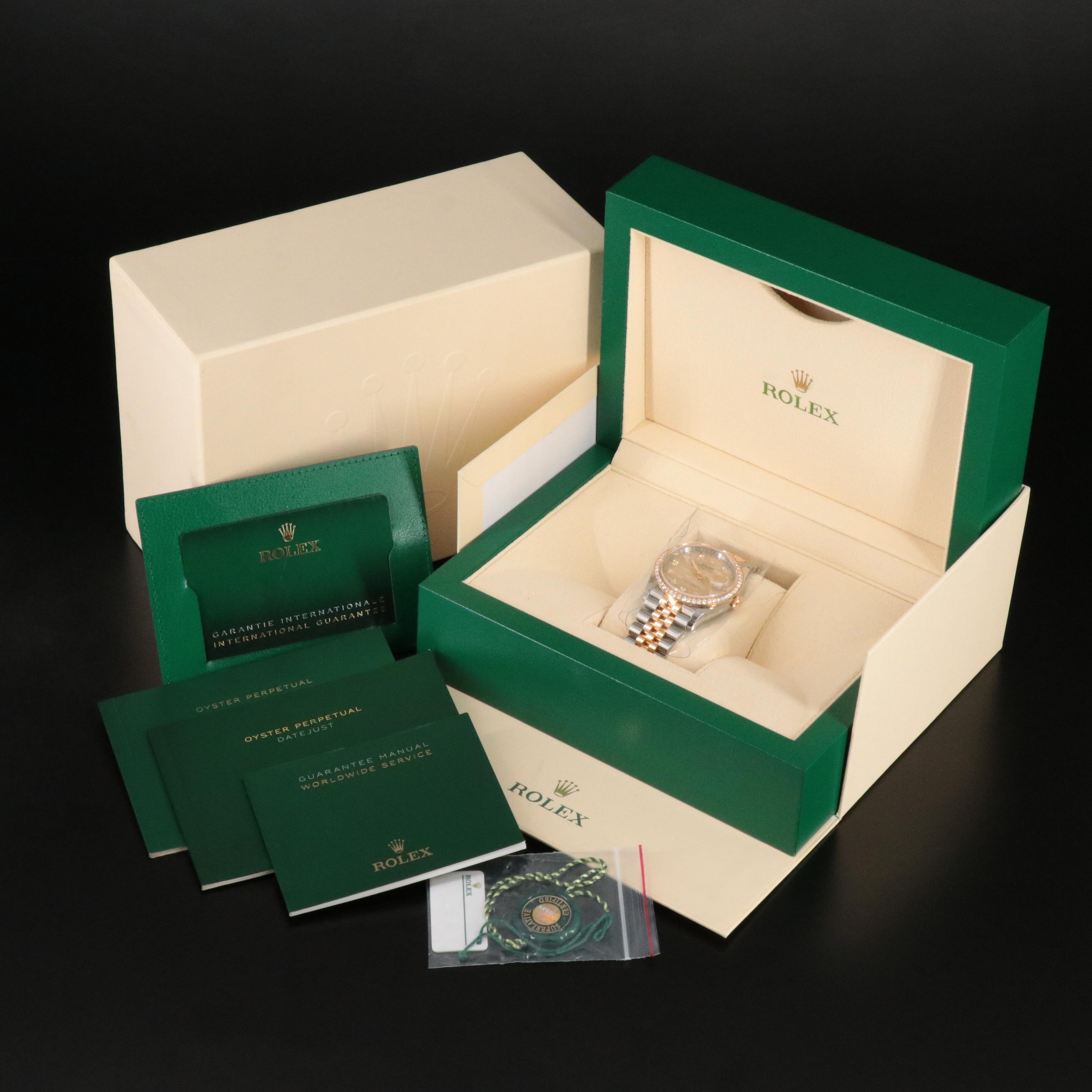 Rolex Datejust 36 Factory Diamonds Palm Motif Model 126283 Watch