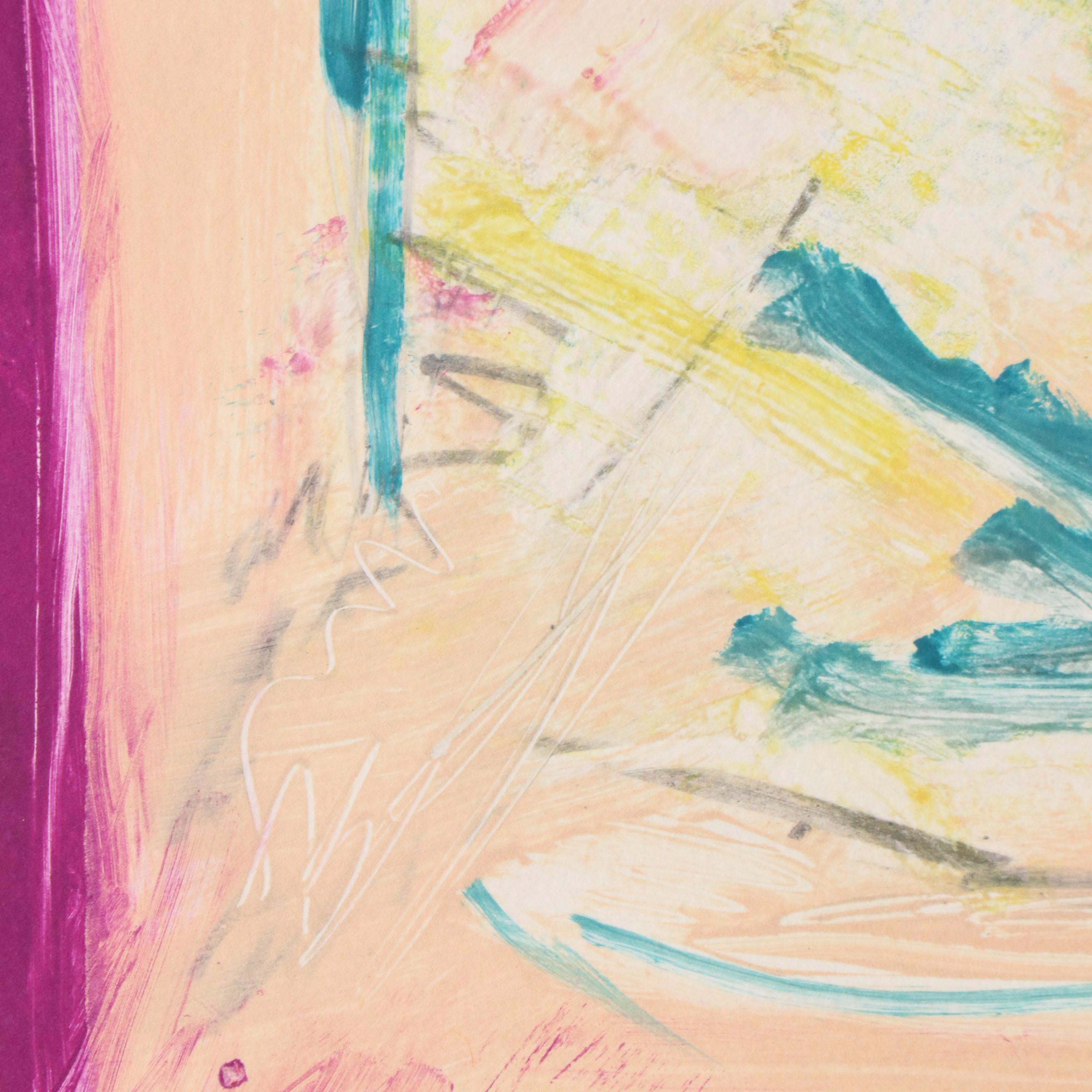 Rita Mallet Blasser Multicolor Monoprint "Discard III," Circa 2000