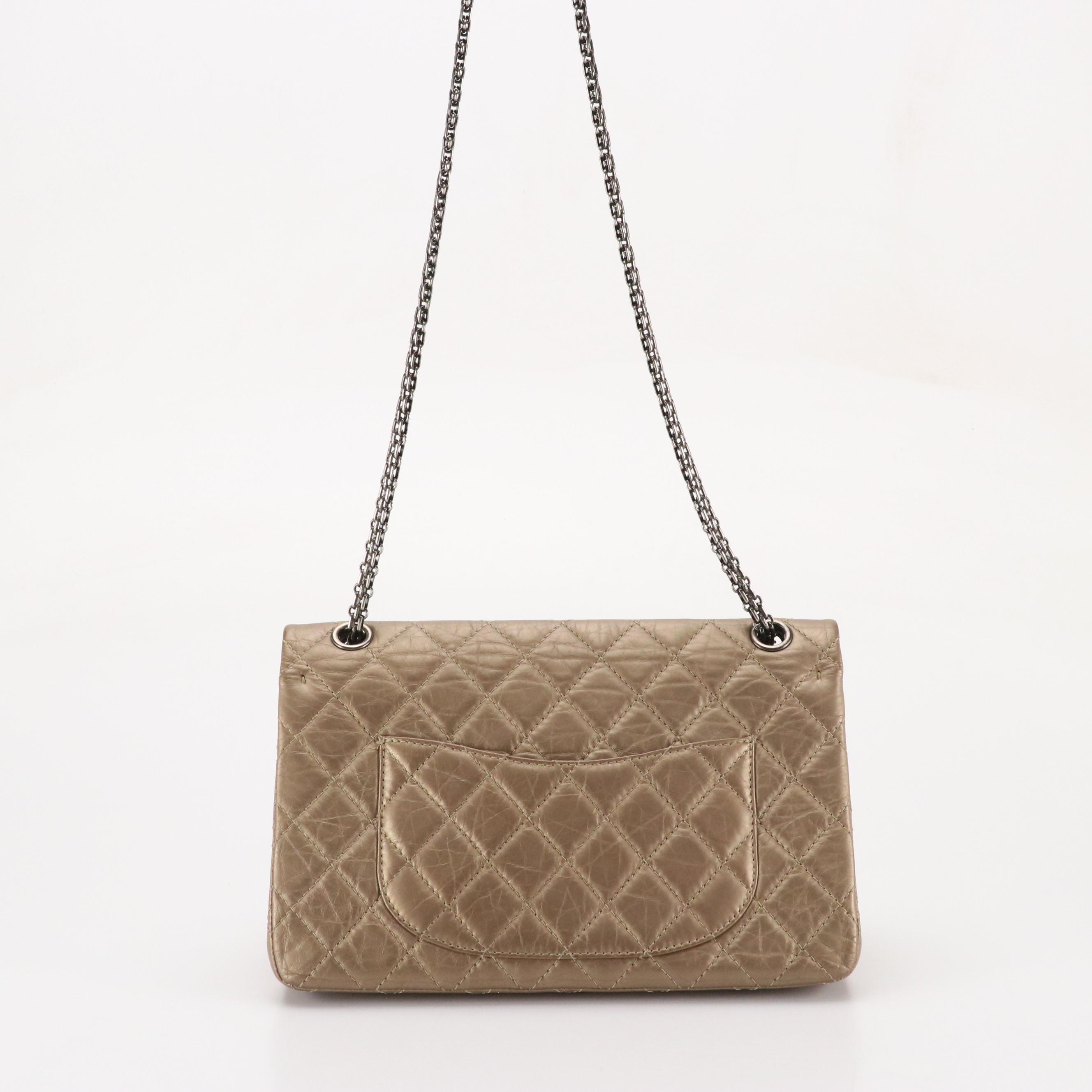 Chanel 2.55 Reissue Mademoiselle Flap Bag in Bronze Metallic Crinkled Calfskin