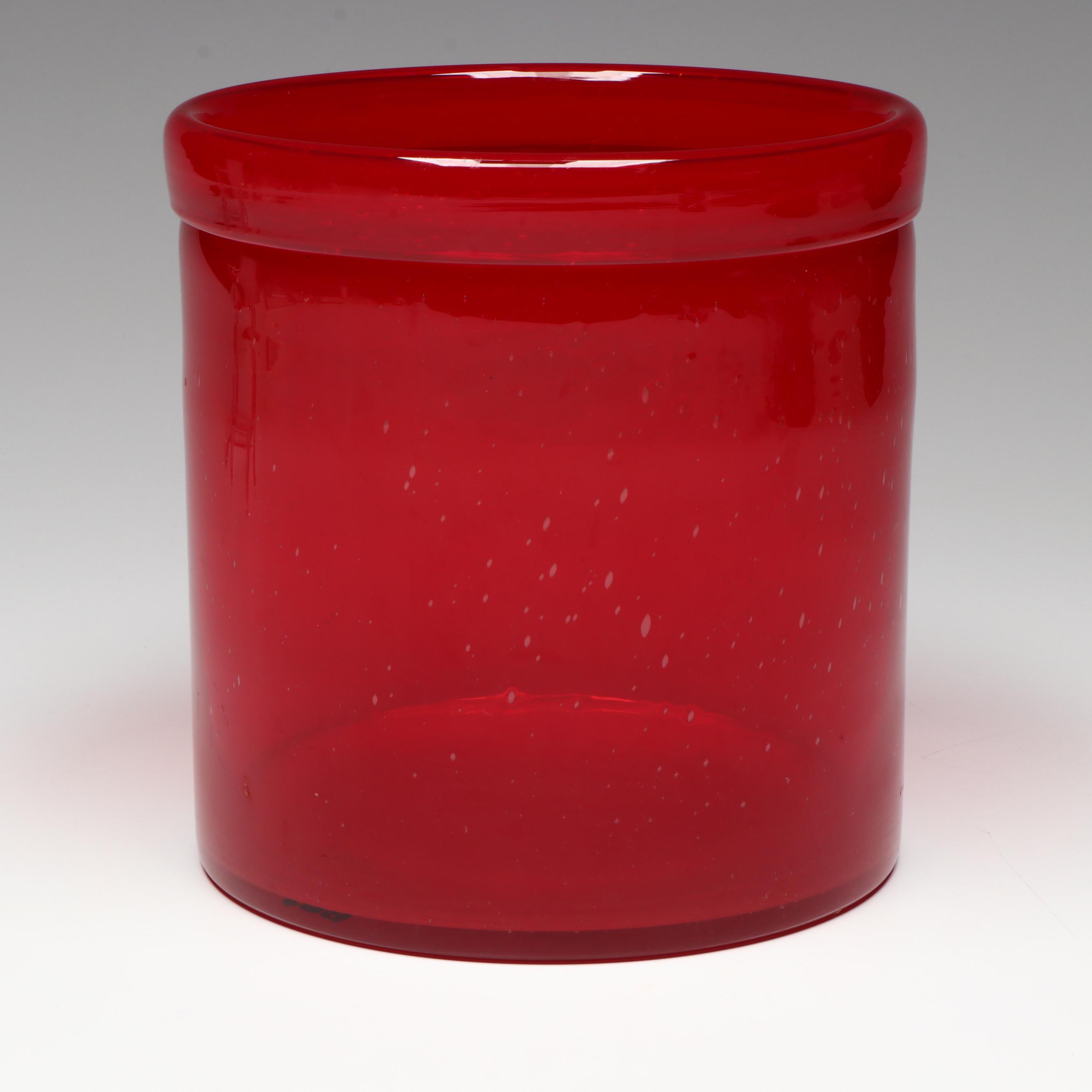 Tag Red Glass Vessel