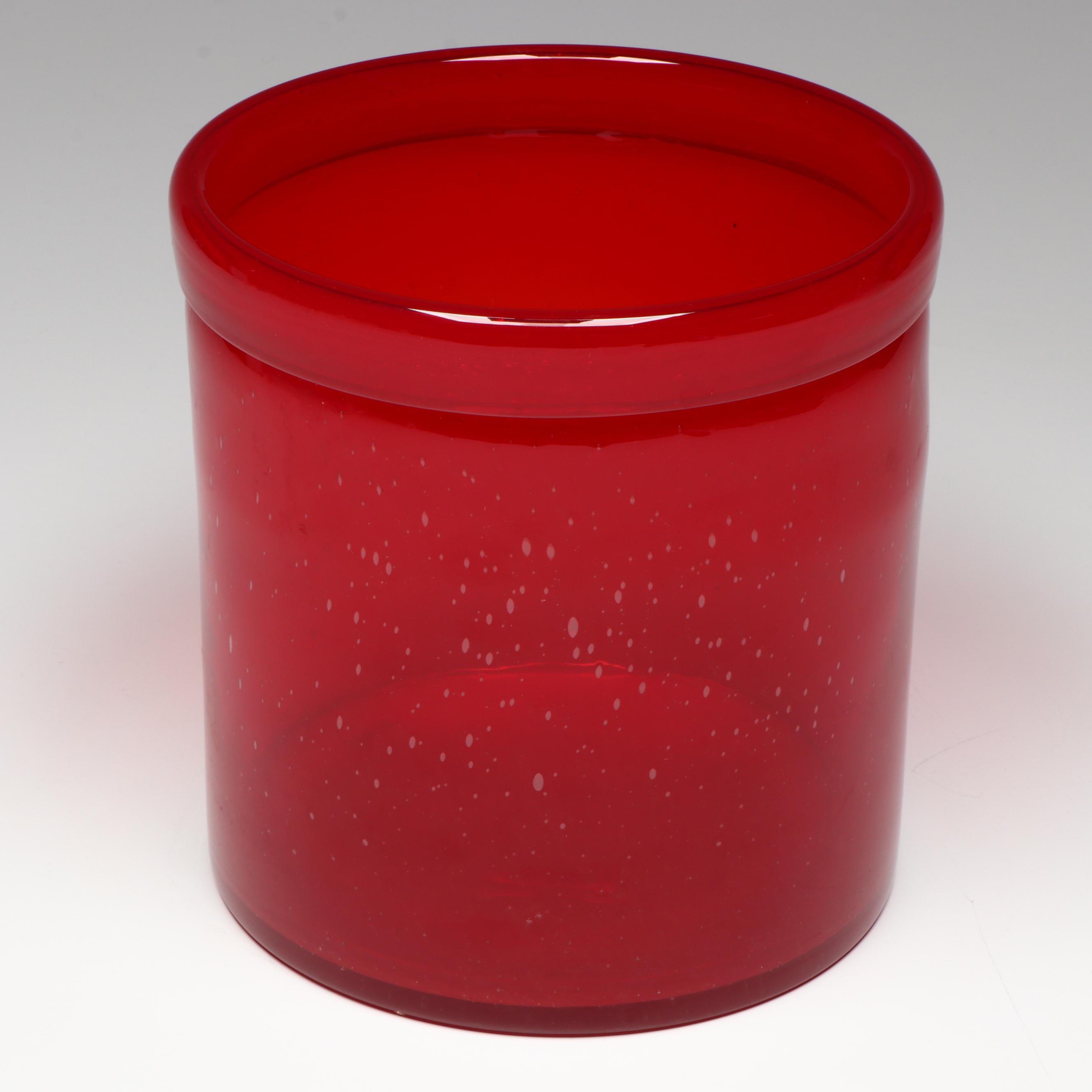 Tag Red Glass Vessel