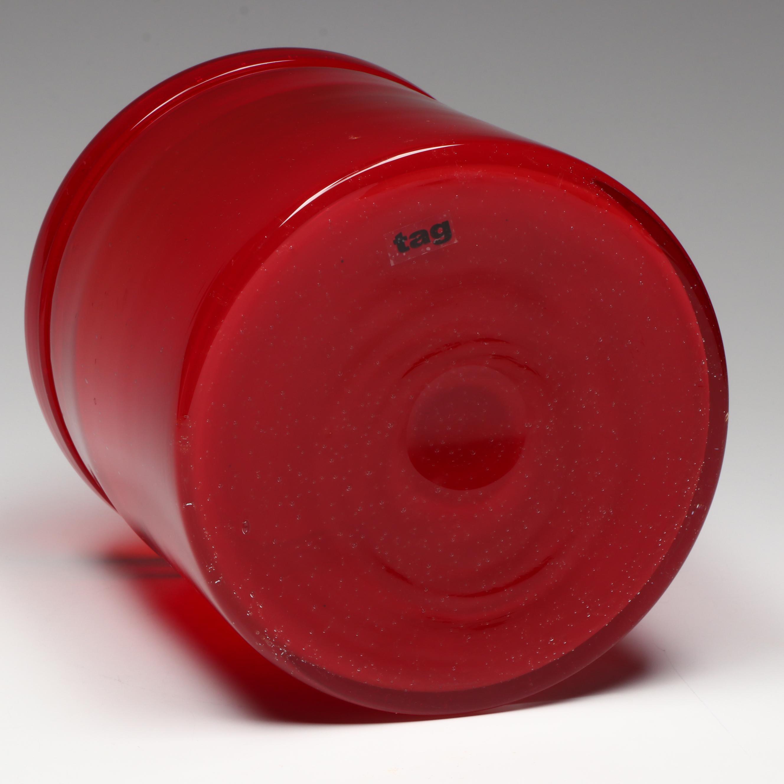 Tag Red Glass Vessel