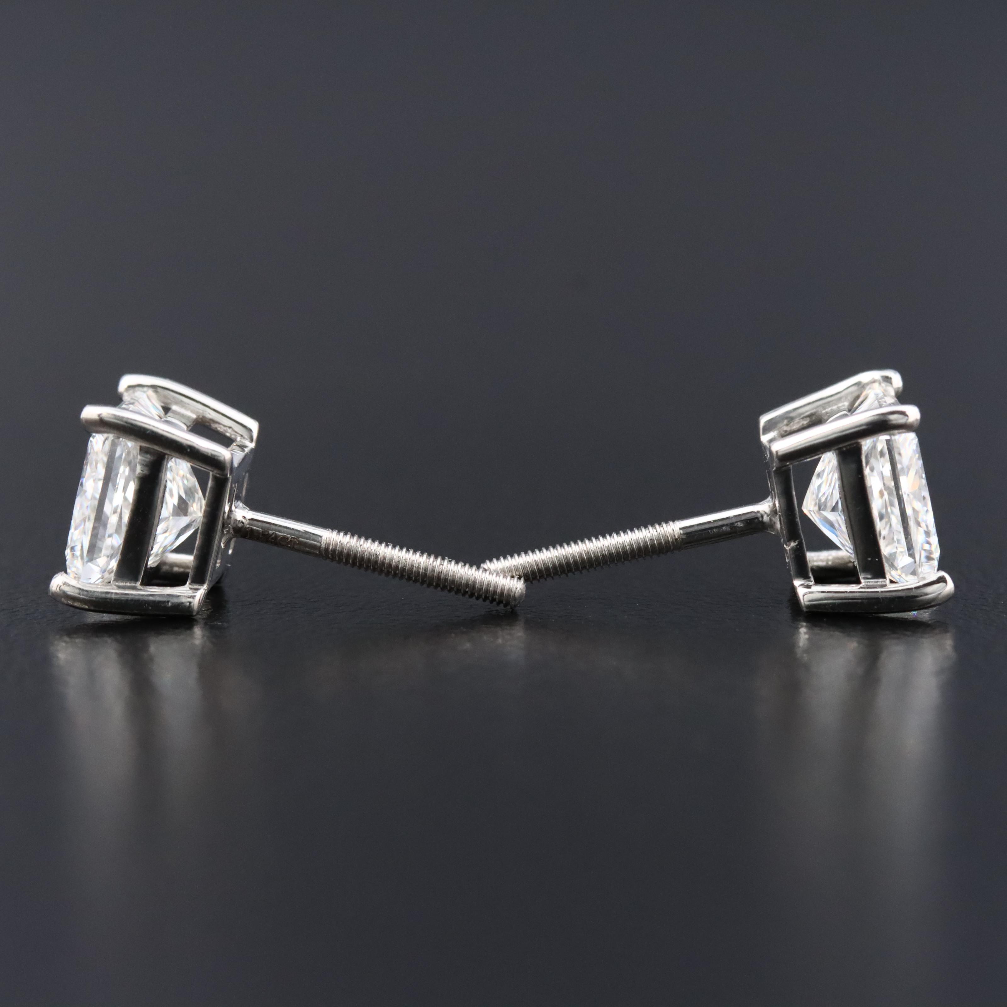 Platinum 3.07 CTW Lab Grown Diamond Stud Earring with IGI Reports