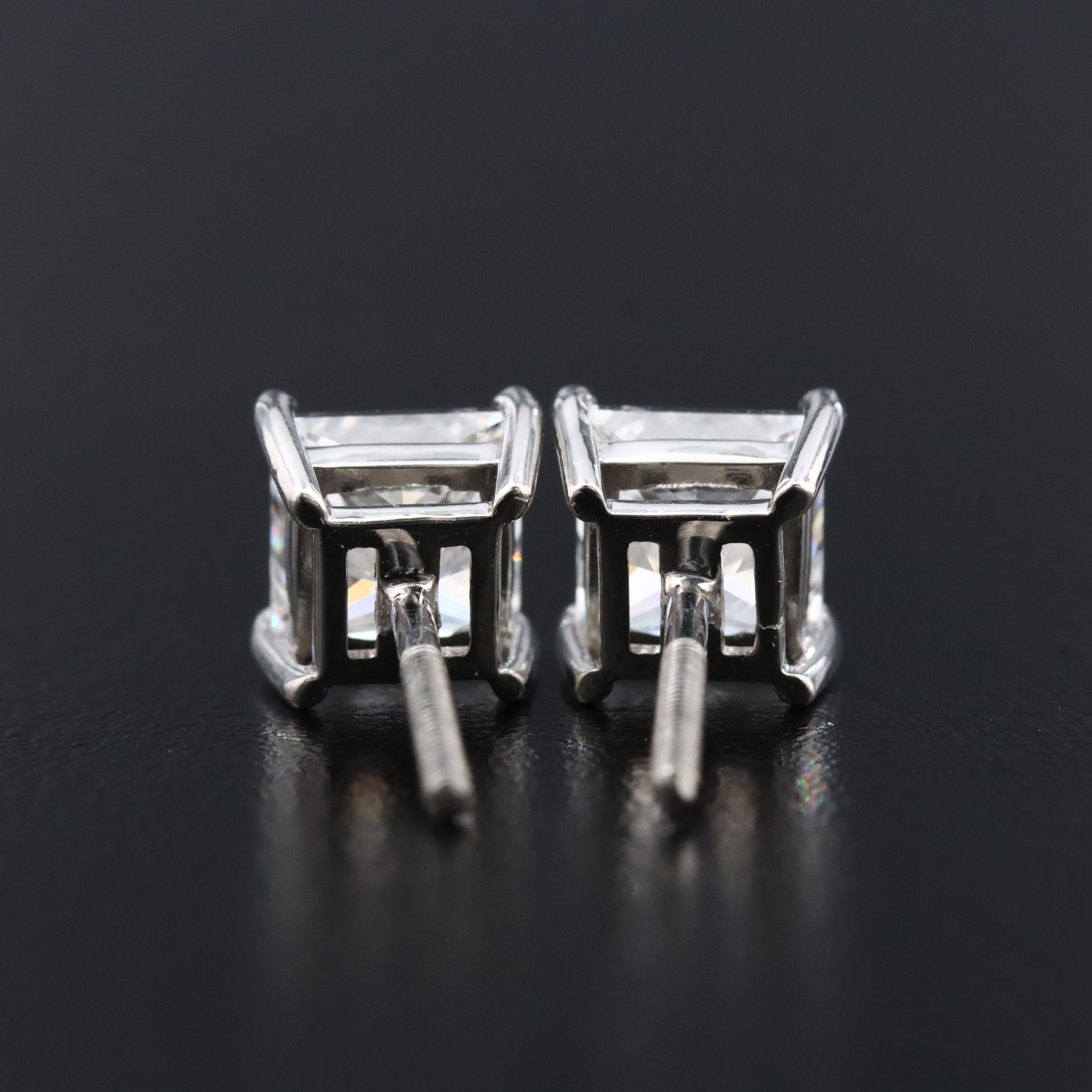 Platinum 3.07 CTW Lab Grown Diamond Stud Earring with IGI Reports
