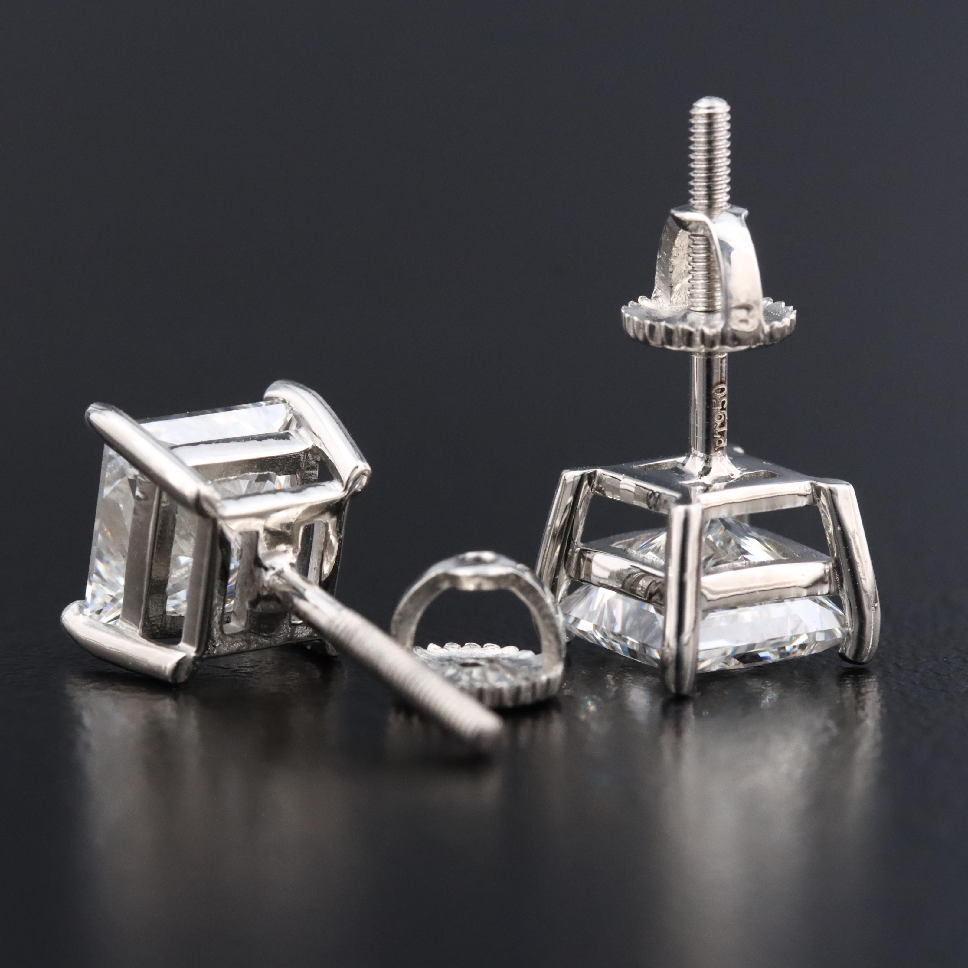 Platinum 3.07 CTW Lab Grown Diamond Stud Earring with IGI Reports