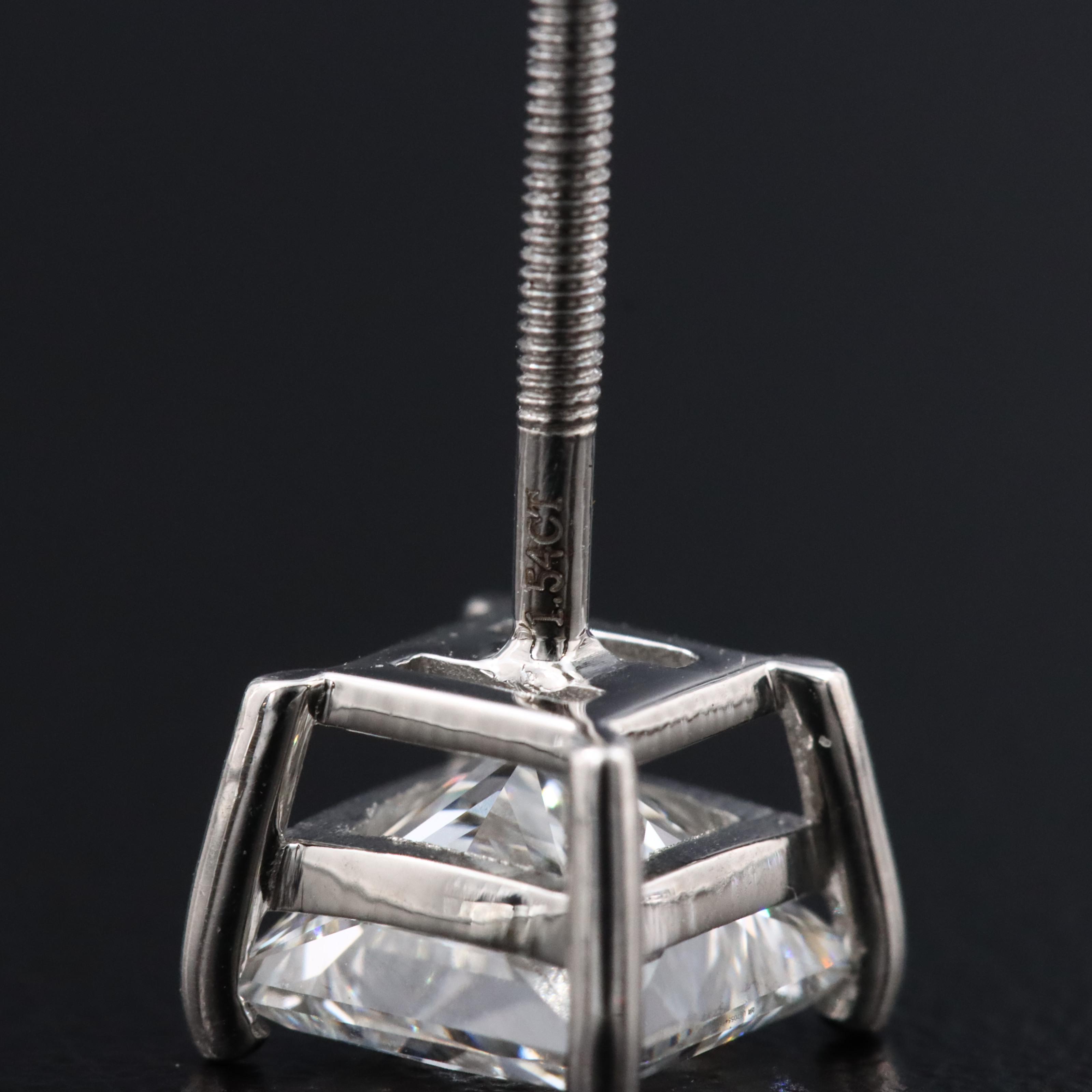 Platinum 3.07 CTW Lab Grown Diamond Stud Earring with IGI Reports