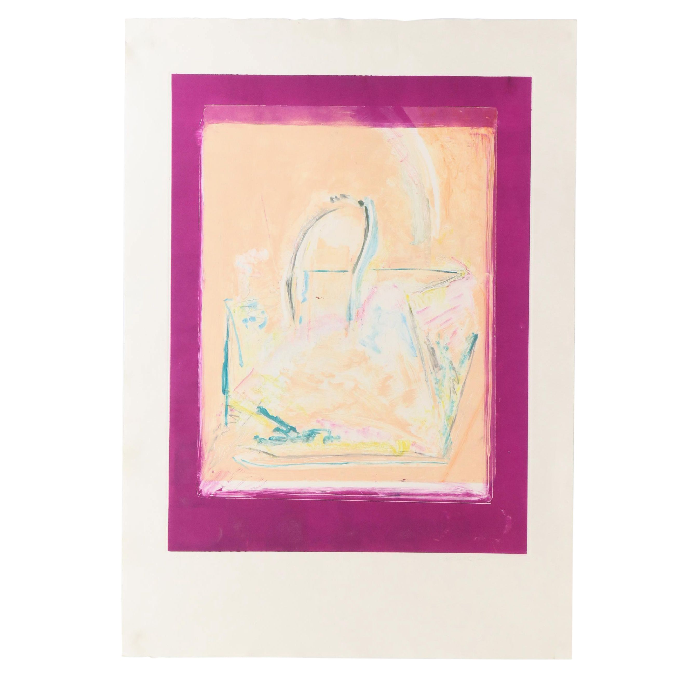 Rita Mallet Blasser Multicolor Monoprint "Discard III," Circa 2000