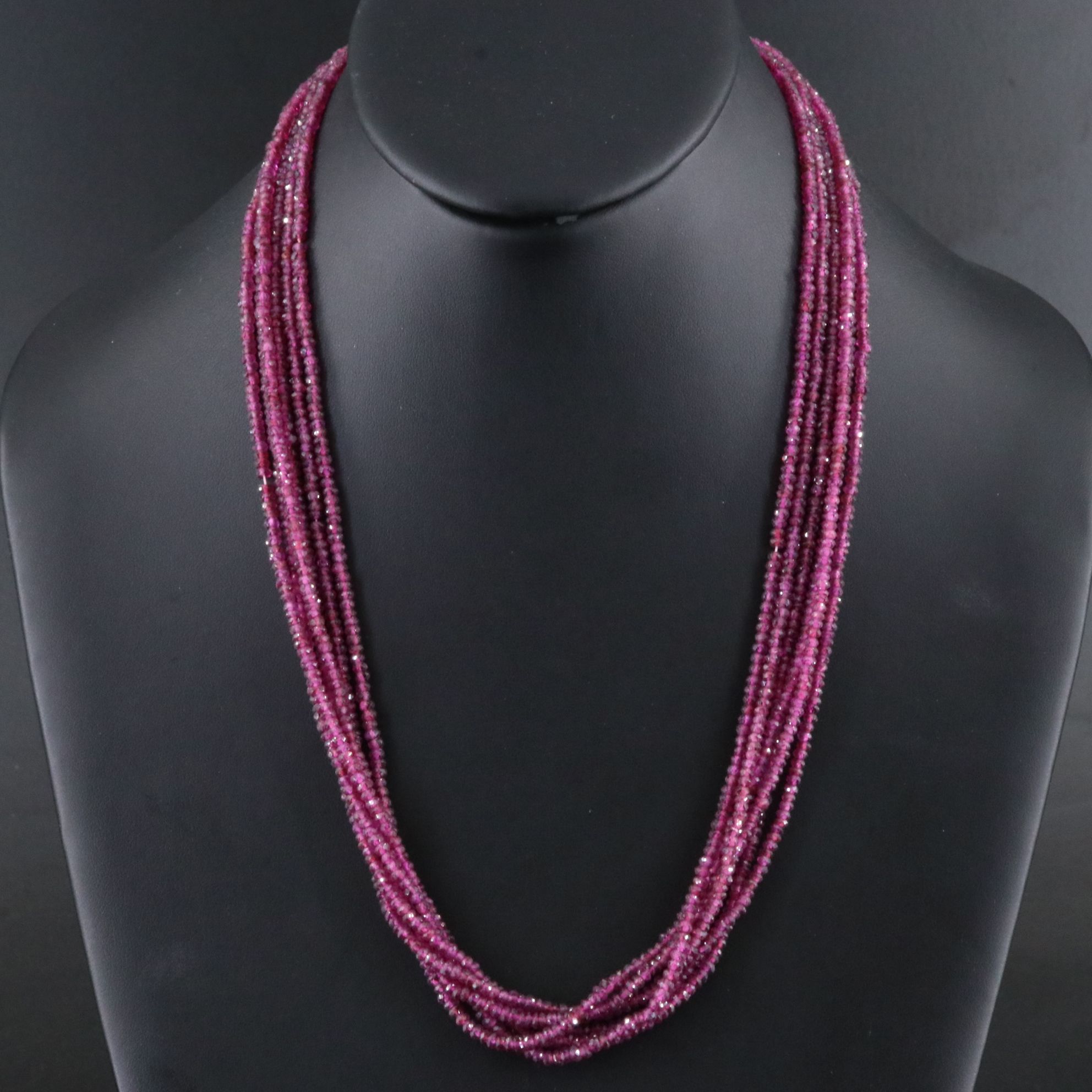 Rhodolite Garnet Torsade with 14K Clasp