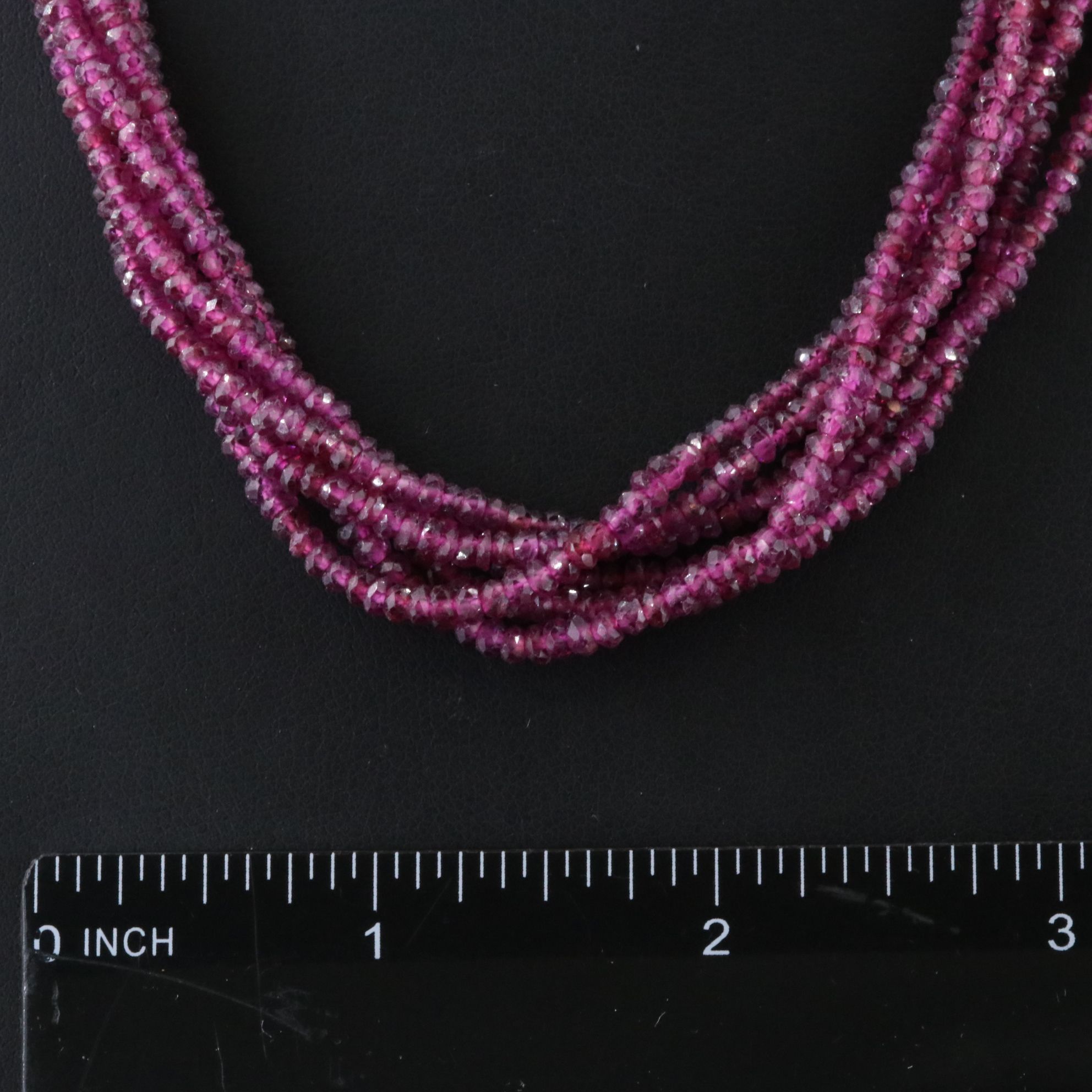 Rhodolite Garnet Torsade with 14K Clasp