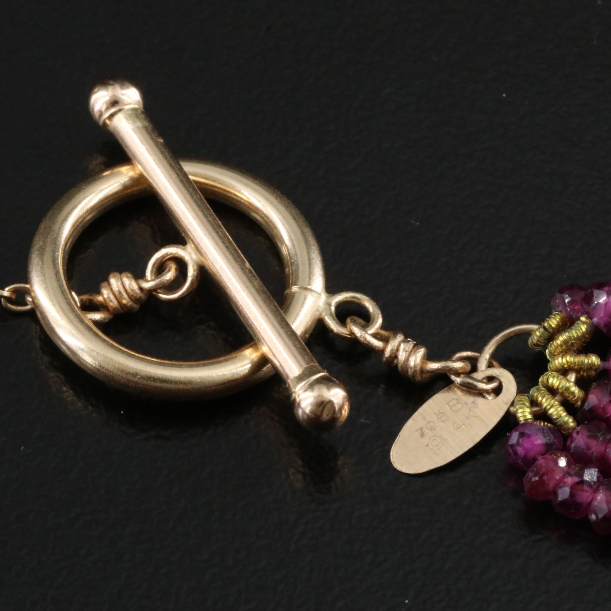 Rhodolite Garnet Torsade with 14K Clasp