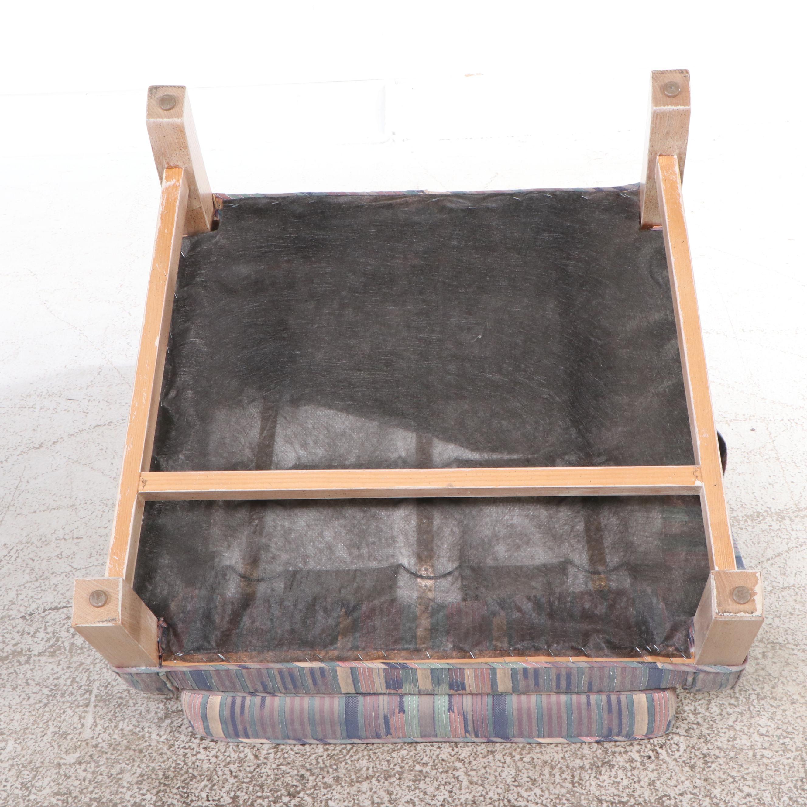 Lee Furniture Upholstered Armchair with Ottoman, Late 20th Century