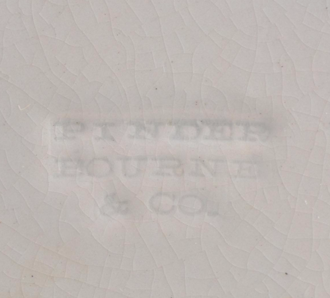 Pinder Bourne & Co. English Hand-Tinted Earthenware "Dresden" Platter, 1862-1882