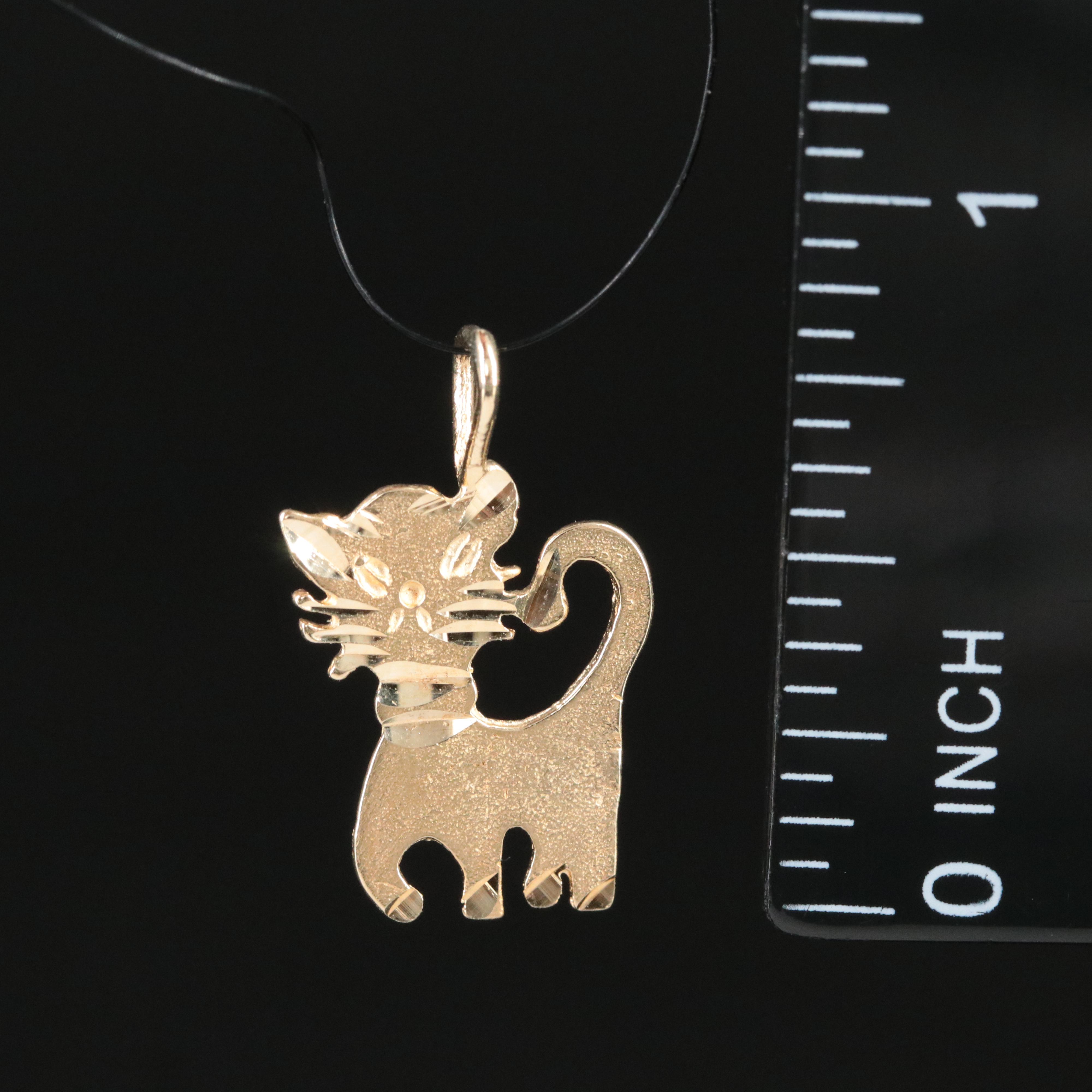 14K Cat Charm
