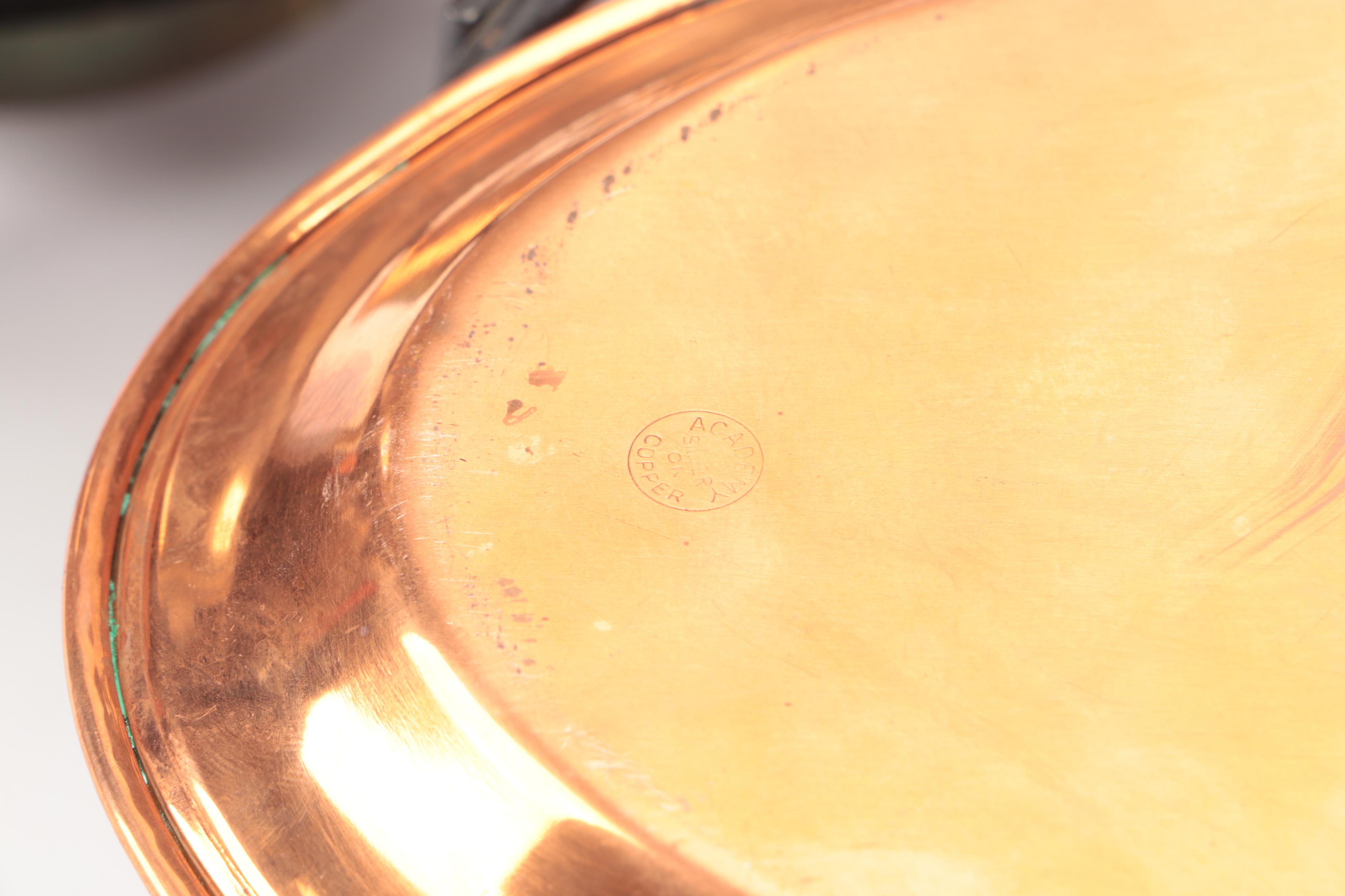 Scalloped Copper Bowl, Copper Chafing Dishes, and More Serveware