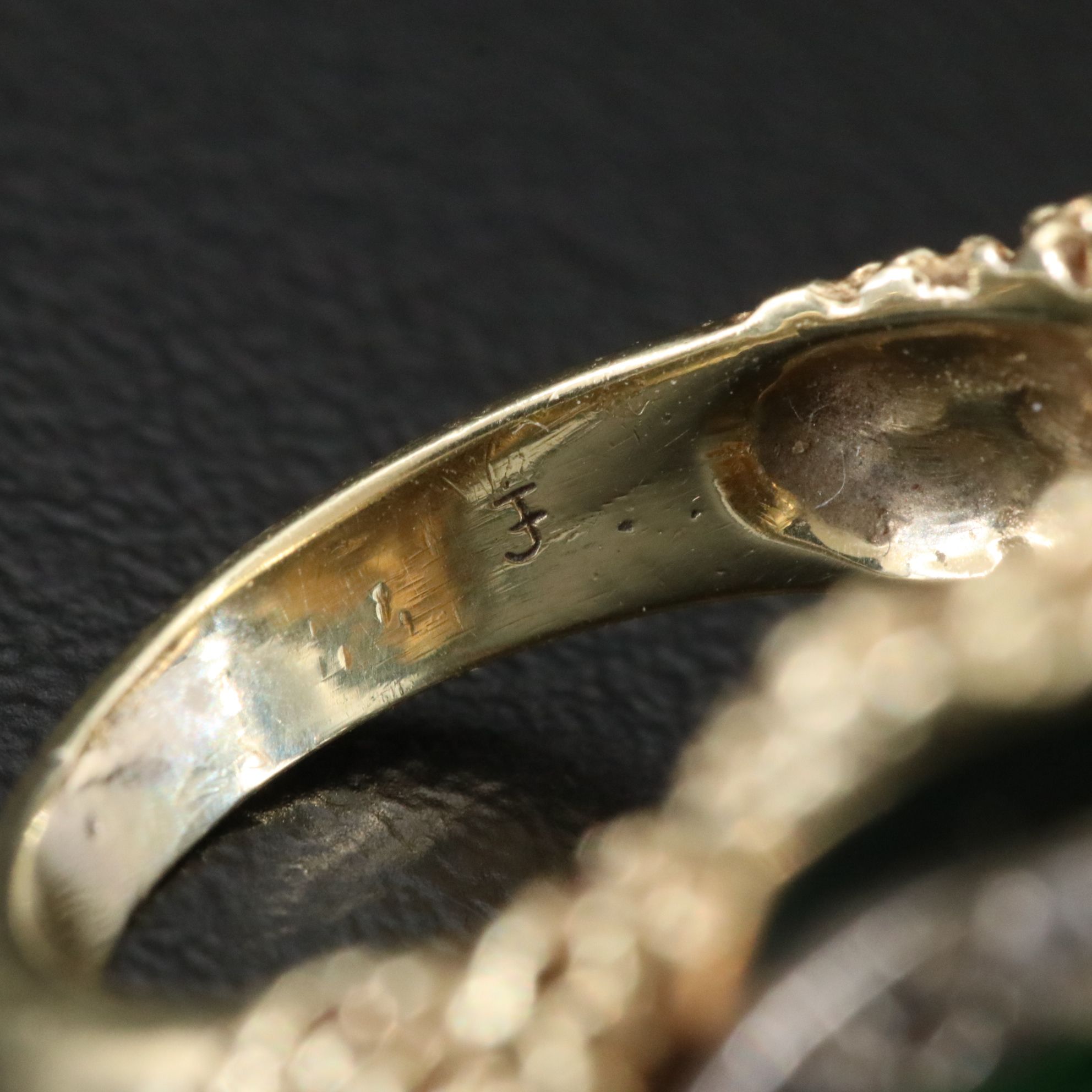 14K Two-Tone Diamond and Enamel Ring