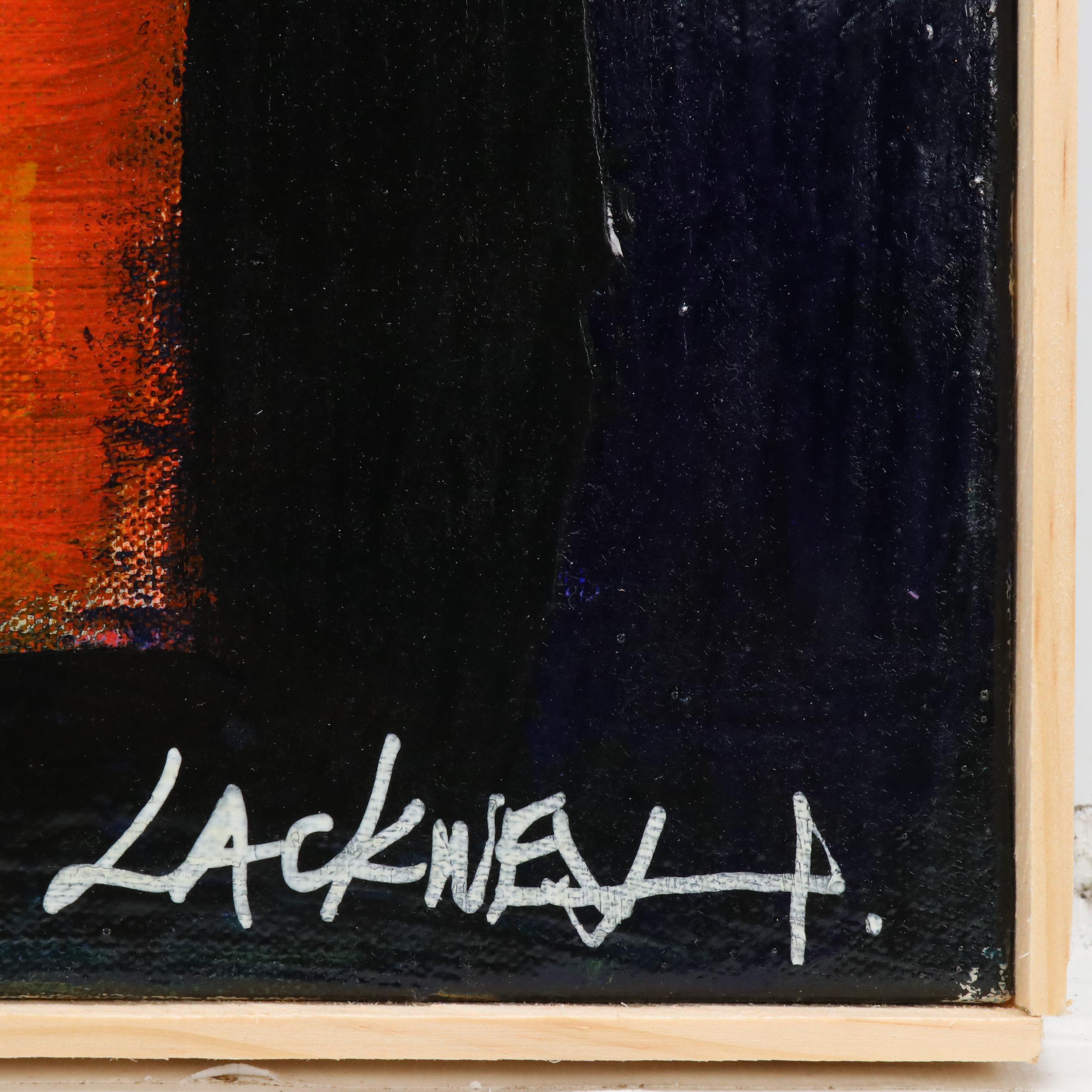 Robert R. Lackney Abstract Acrylic Painting "One of a Kind"